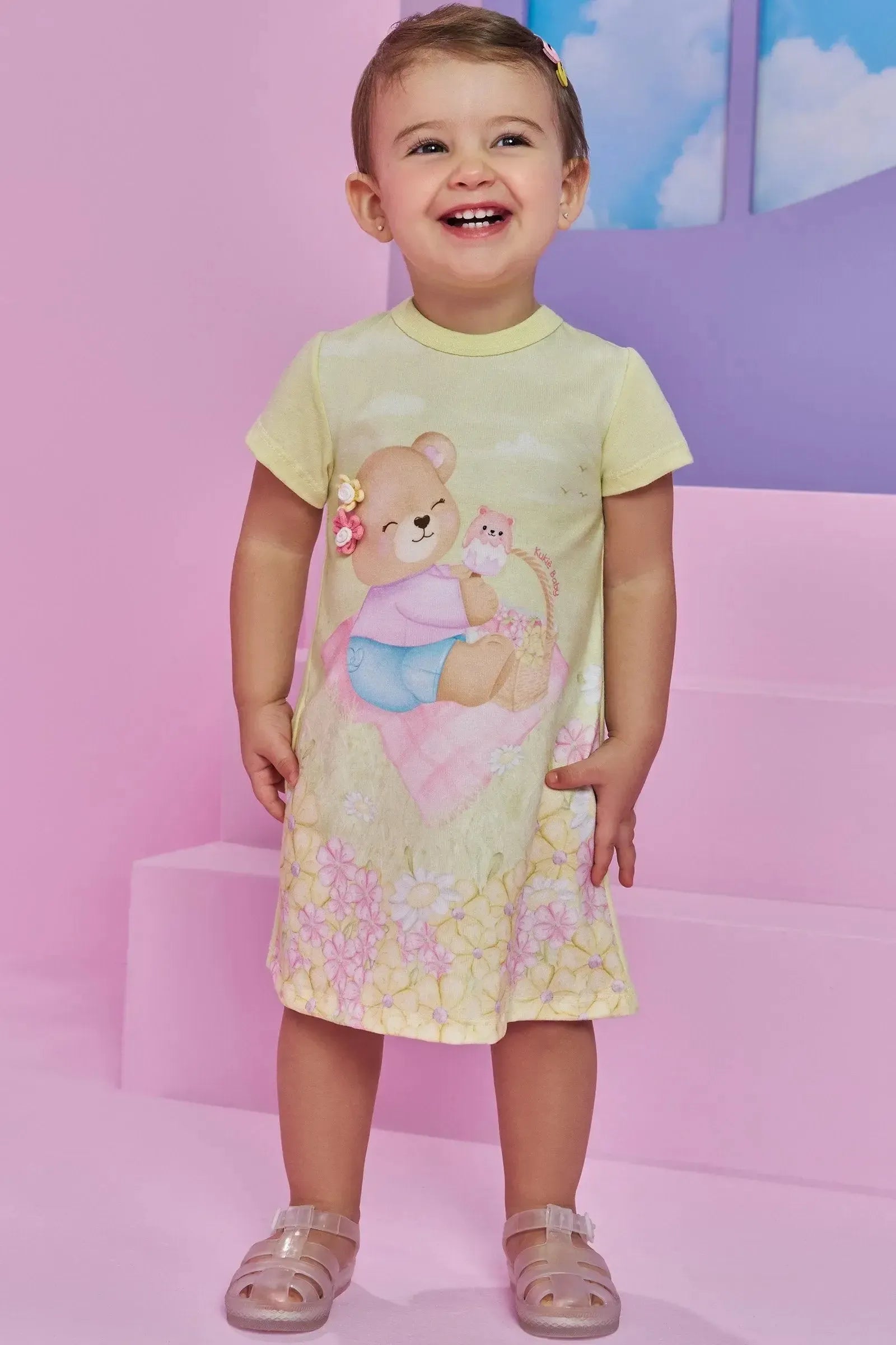 Vestido em Meia Malha 92960 Kukiê Bebê Menina