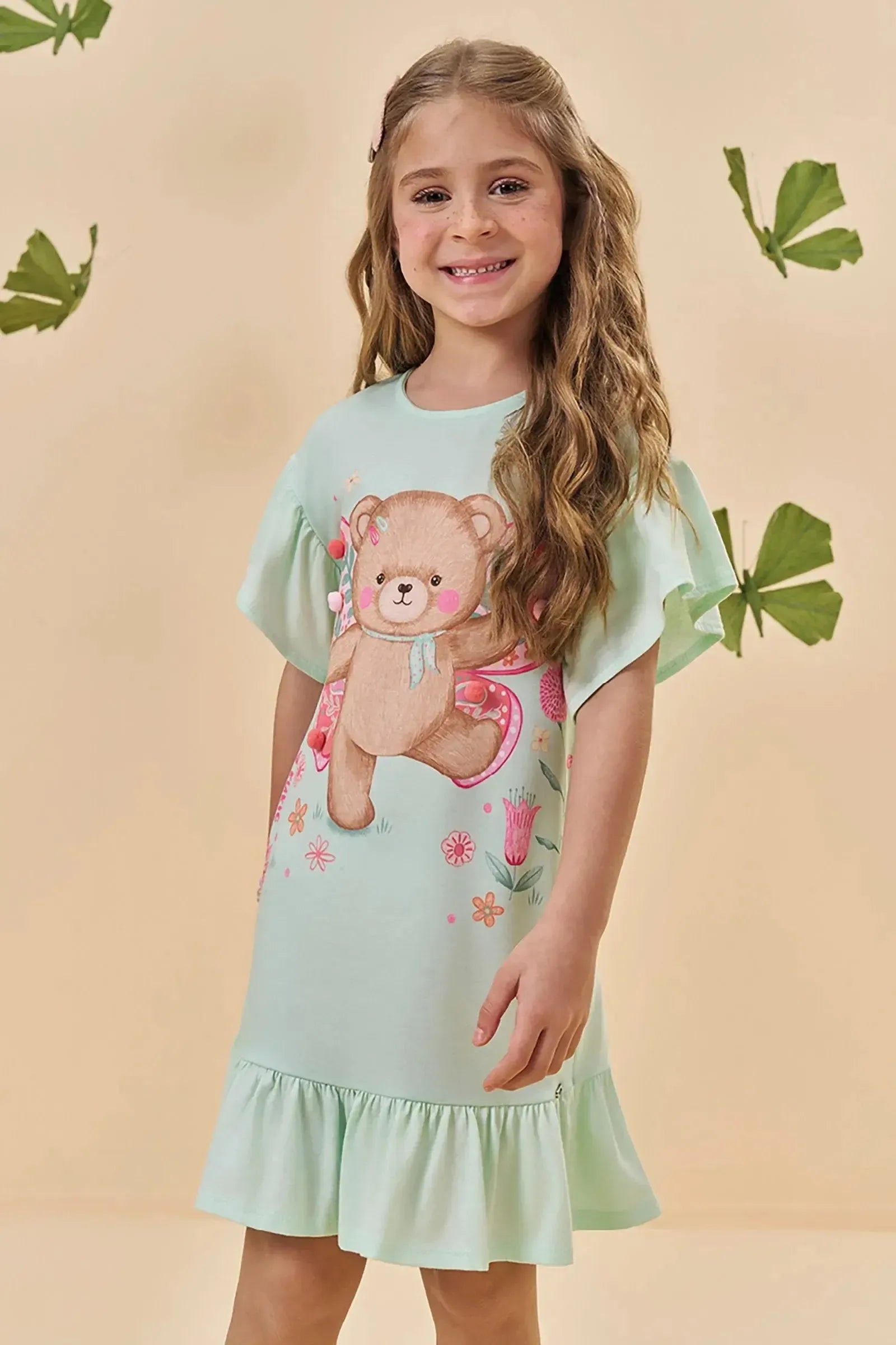 Vestido em Meia Malha 94253 Kukiê Infantil Menina
