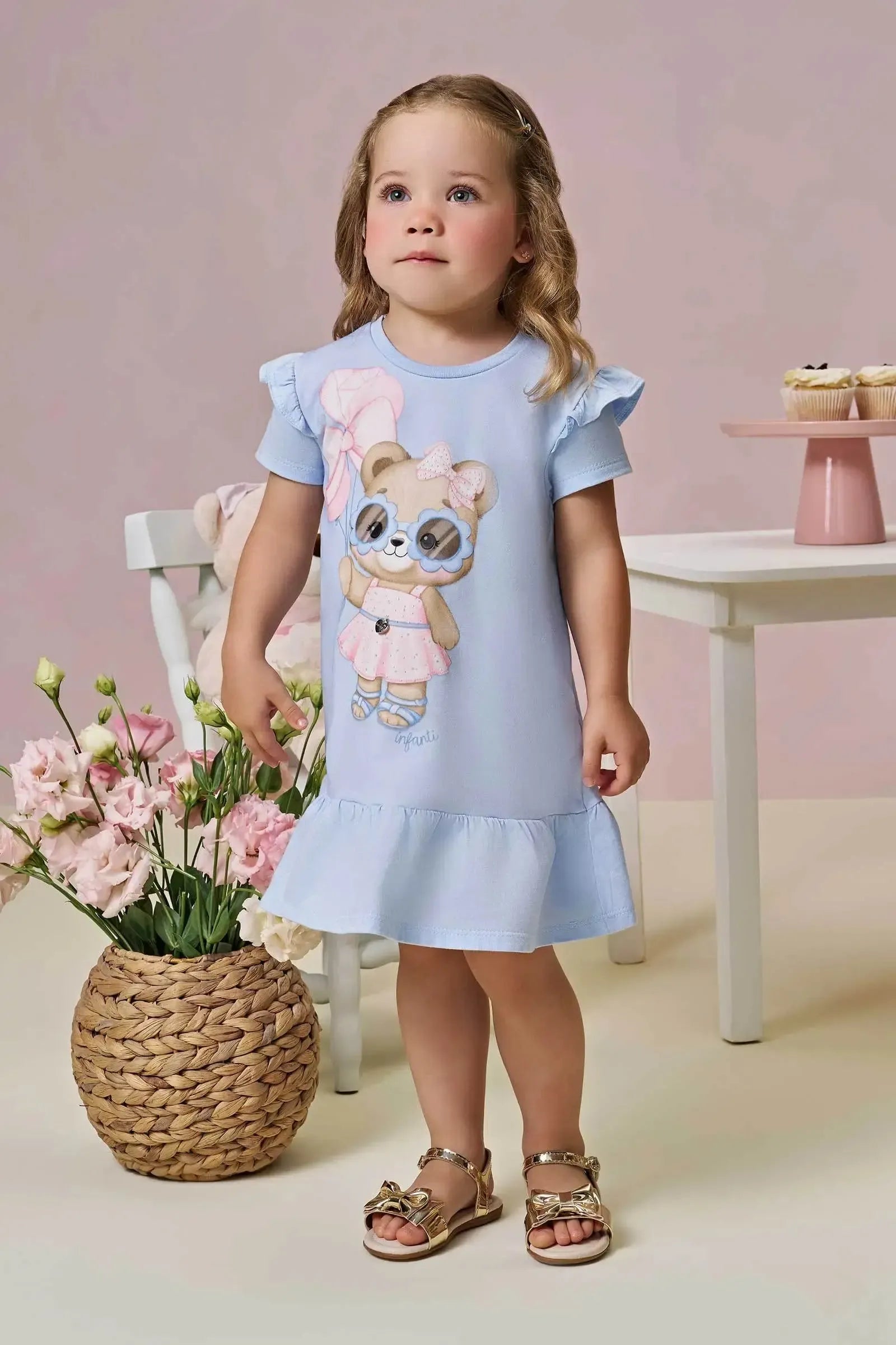 Vestido em Meia Malha 94512 Infanti Infantil Menina