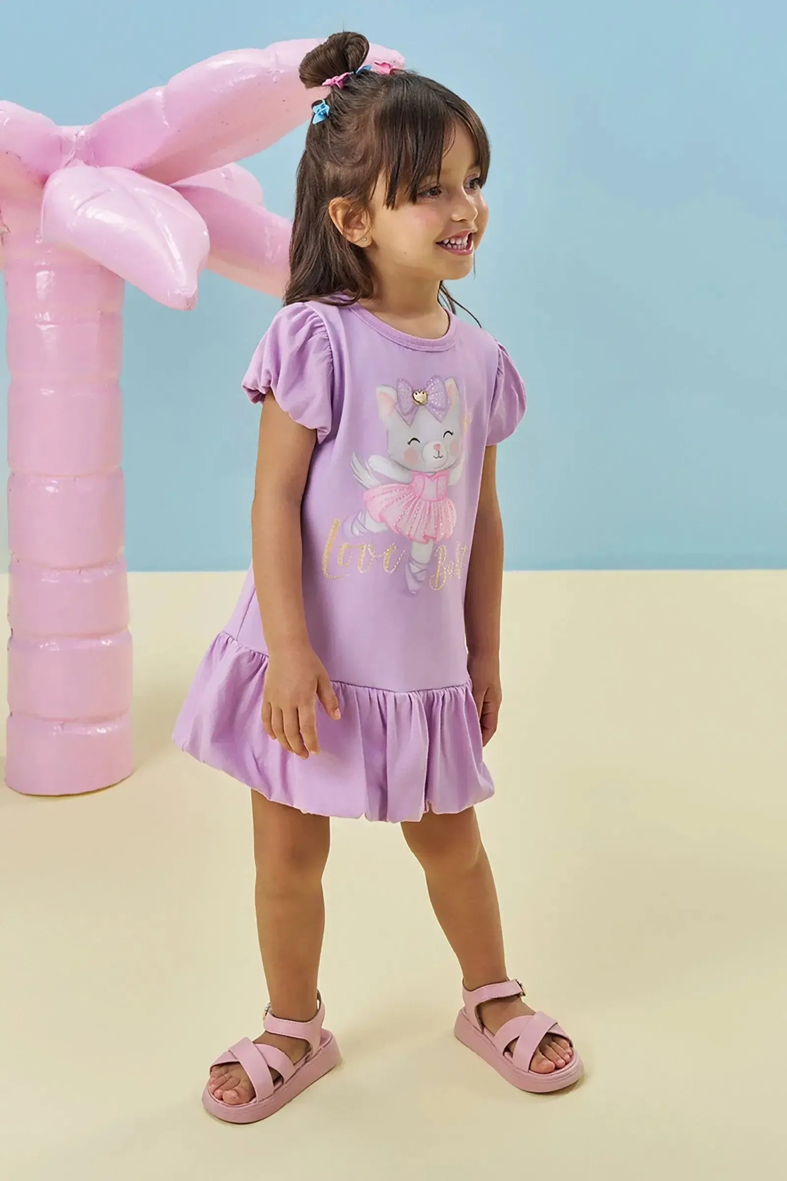 Vestido em Meia Malha 94935 Kukiê Bebê Menina