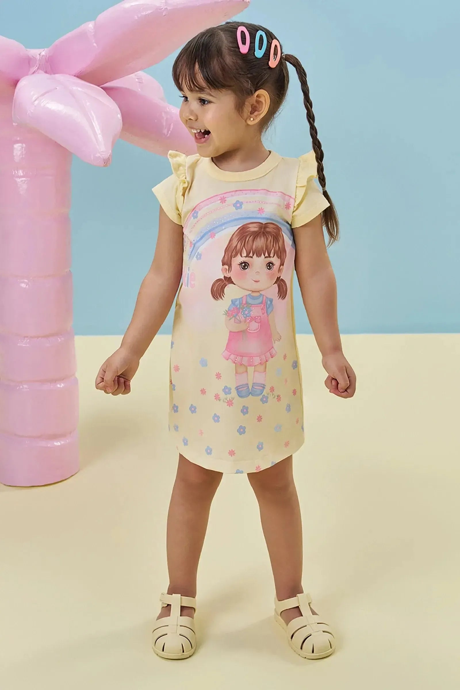 Vestido em Meia Malha 95216 Kukiê Bebê Menina