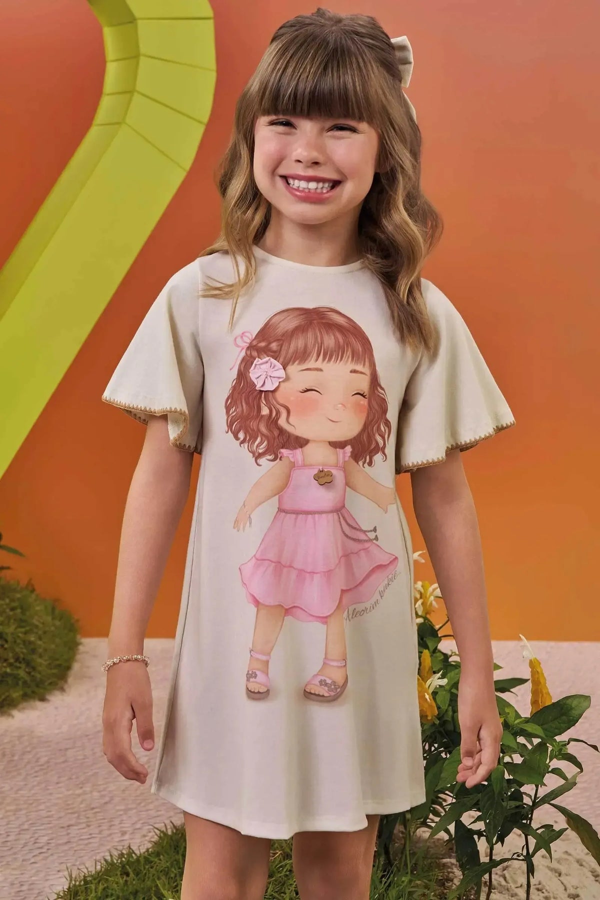 Vestido em Meia Malha 98533 Kukiê Infantil Menina