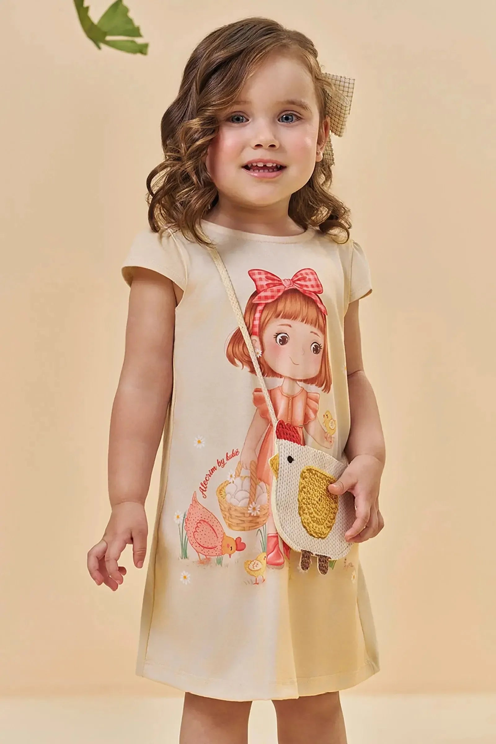 Vestido em Meia Malha (Acompanha Bolsa) 95244 Kukiê Infantil Menina