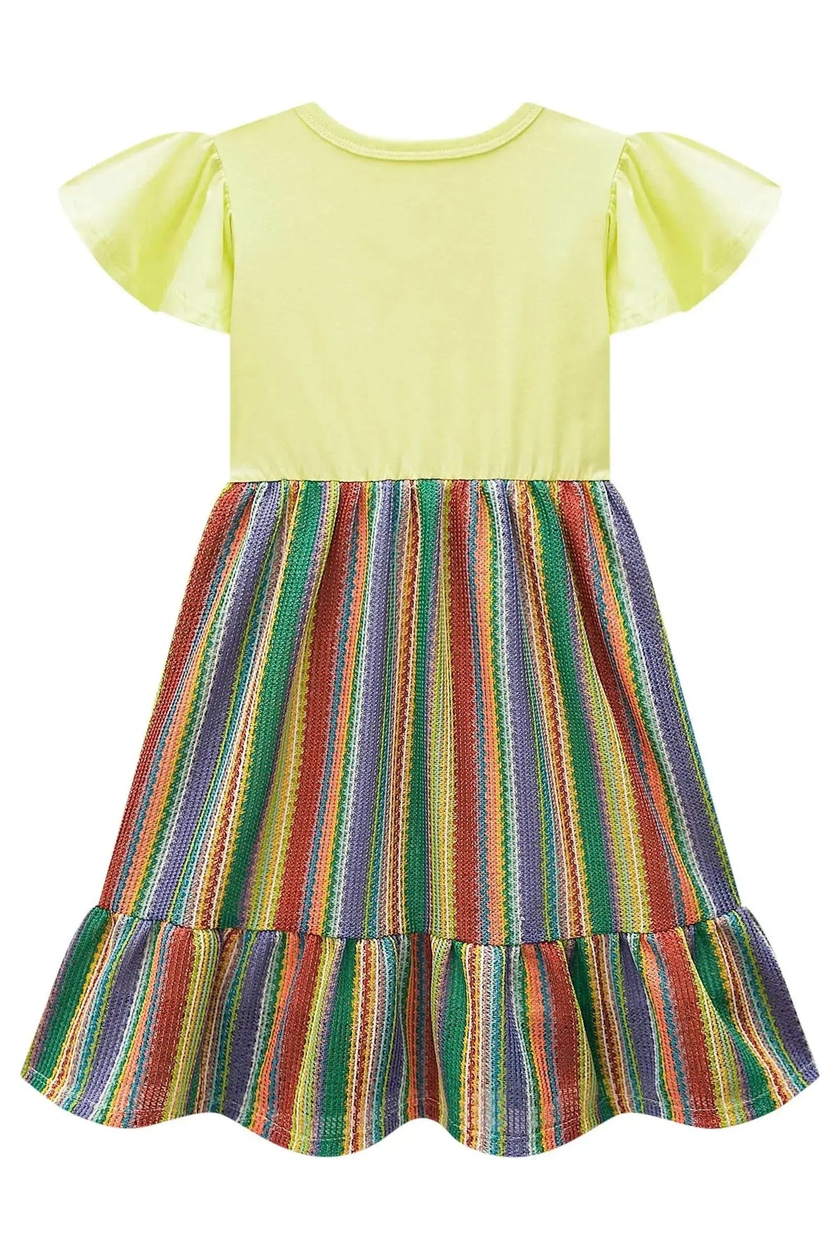 Vestido em Meia Malha e Tecido Tricô 97989 Kukiê Infantil Menina