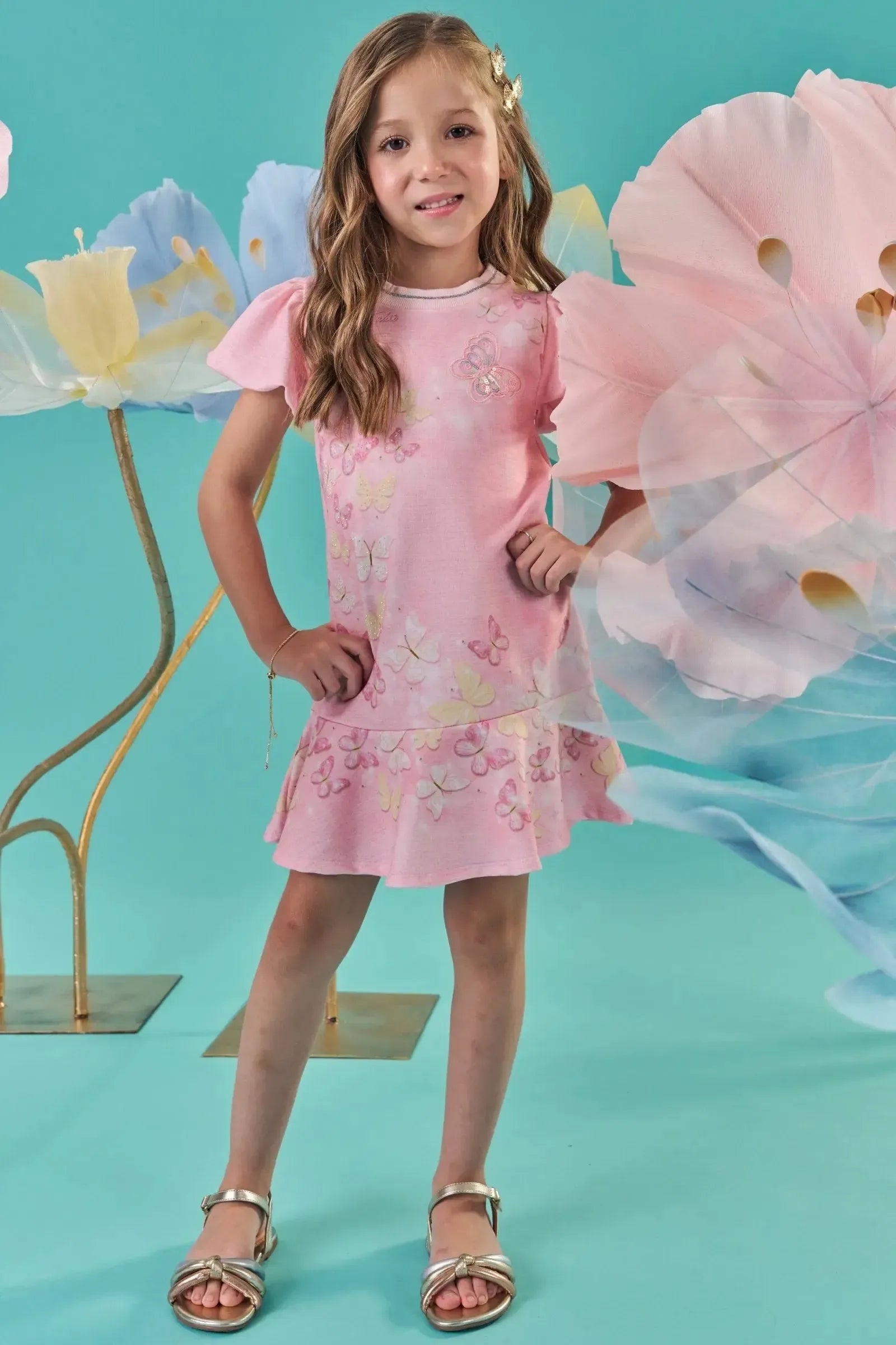 Vestido em Molecotton 88827 Kukiê Infantil Menina