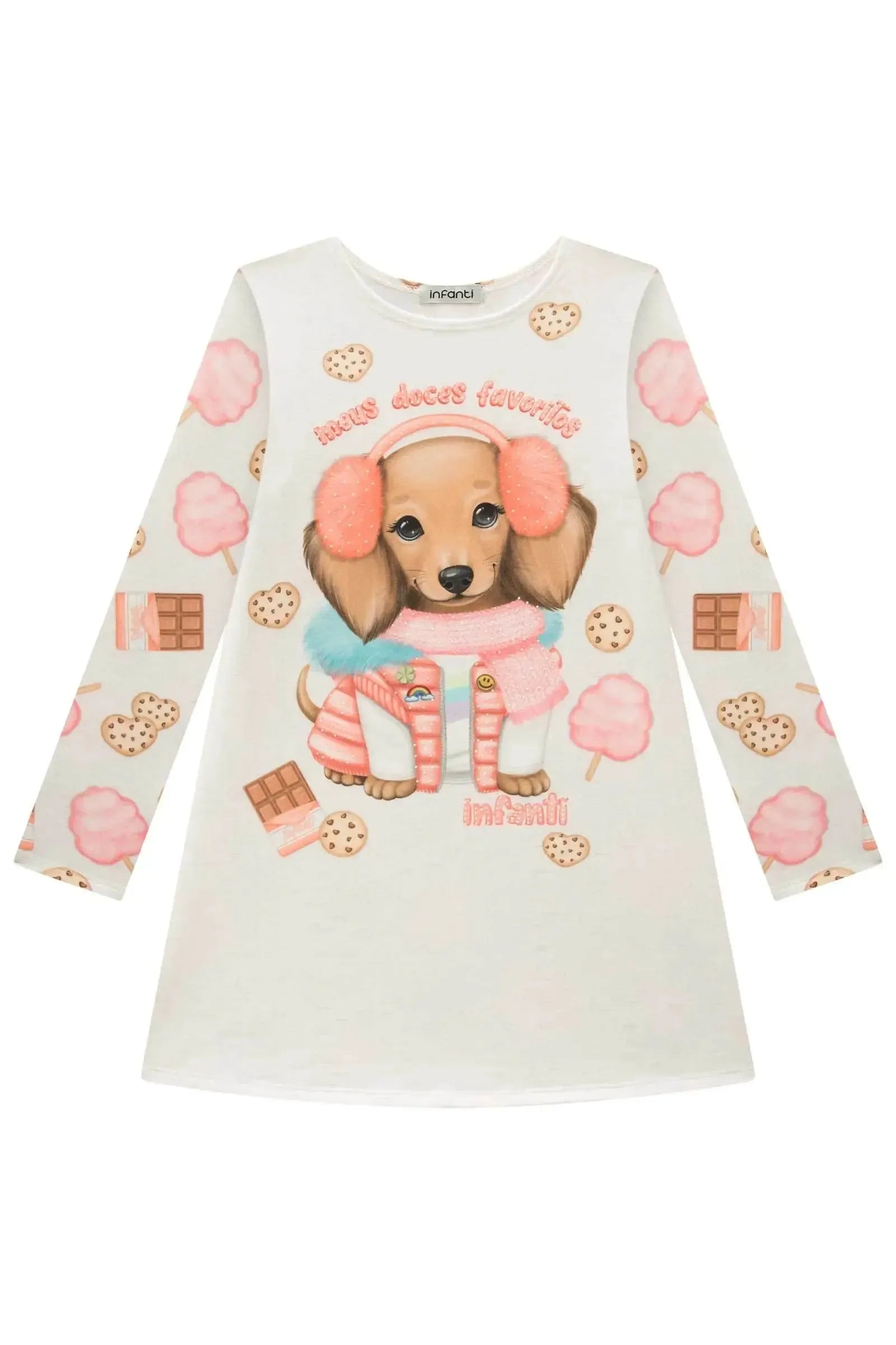 Vestido em Molecotton 92616 Infanti Infantil Menina
