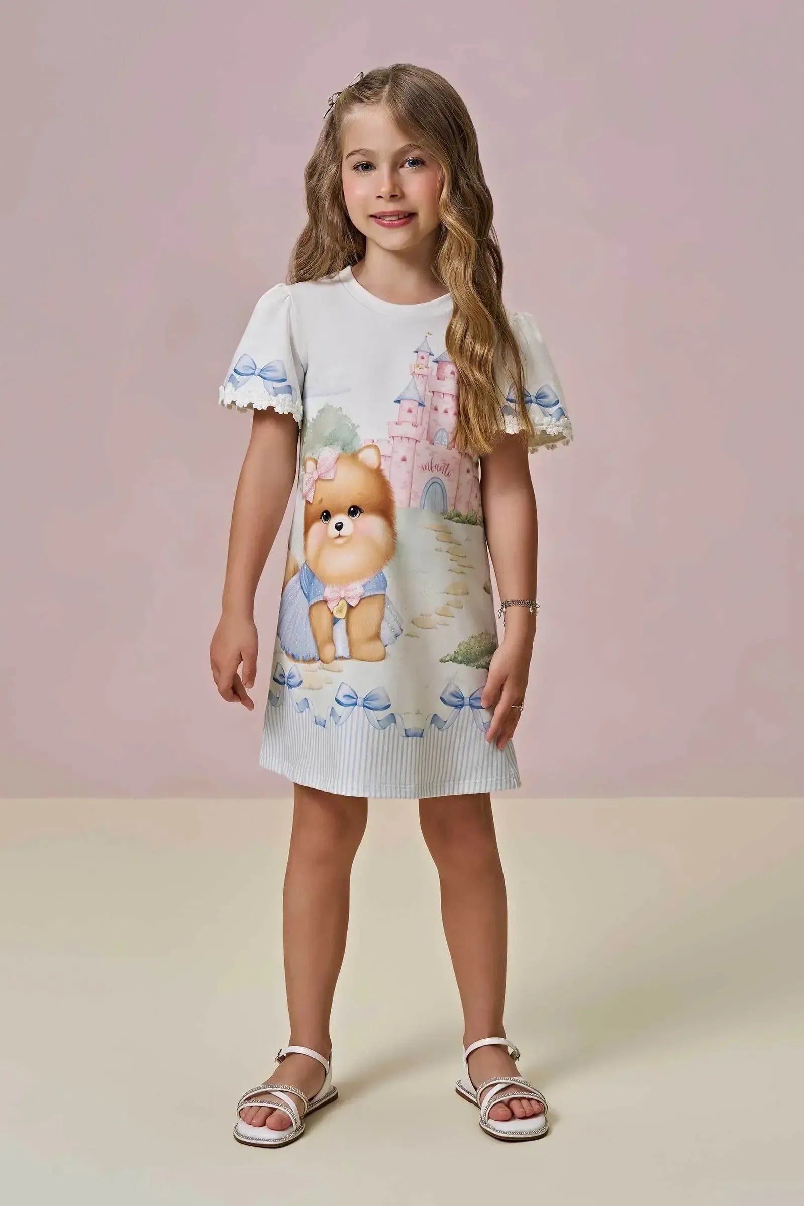 Vestido em Molecotton 93257 Infanti Infantil Menina