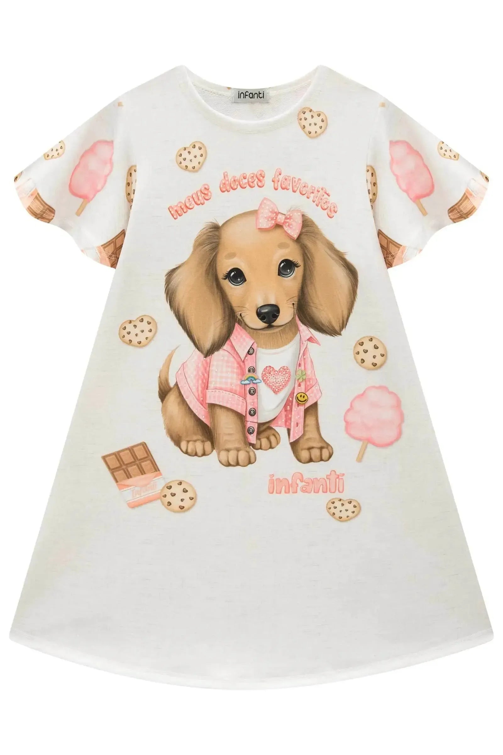 Vestido em Molecotton 93598 Infanti Infantil Menina