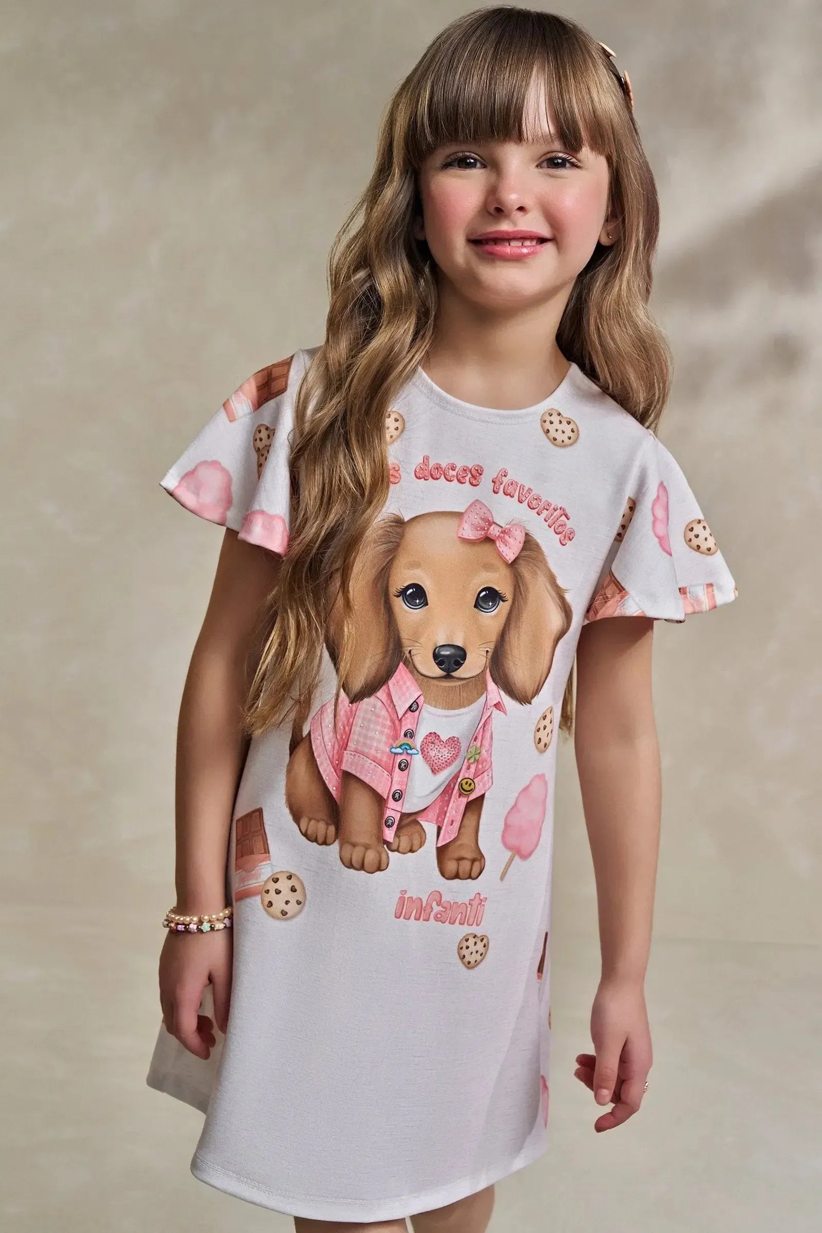 Vestido em Molecotton 93598 Infanti Infantil Menina