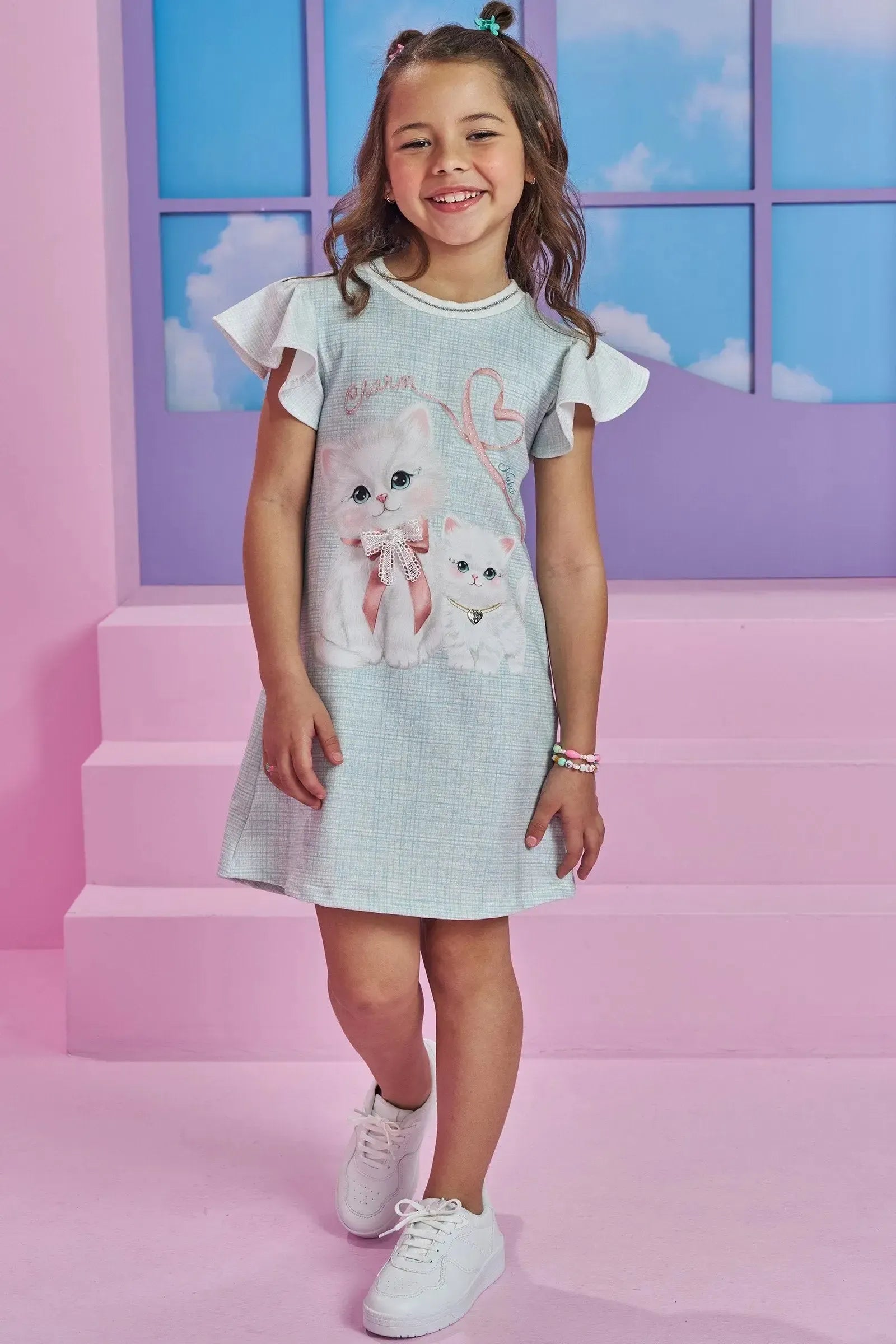 Vestido em Molecotton 93748 Kukiê Infantil Menina