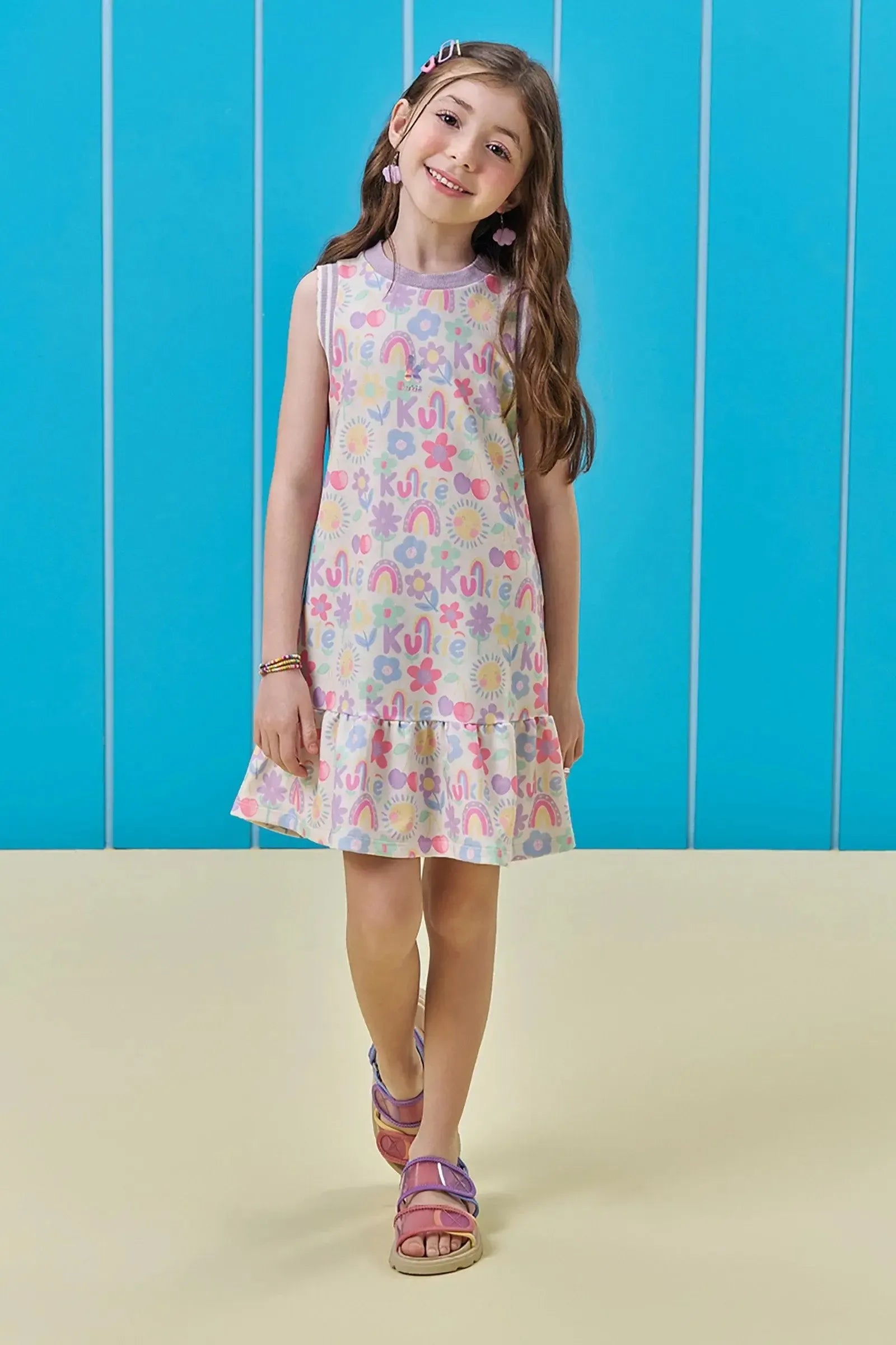 Vestido em Molecotton 95966 Kukiê Infantil Menina
