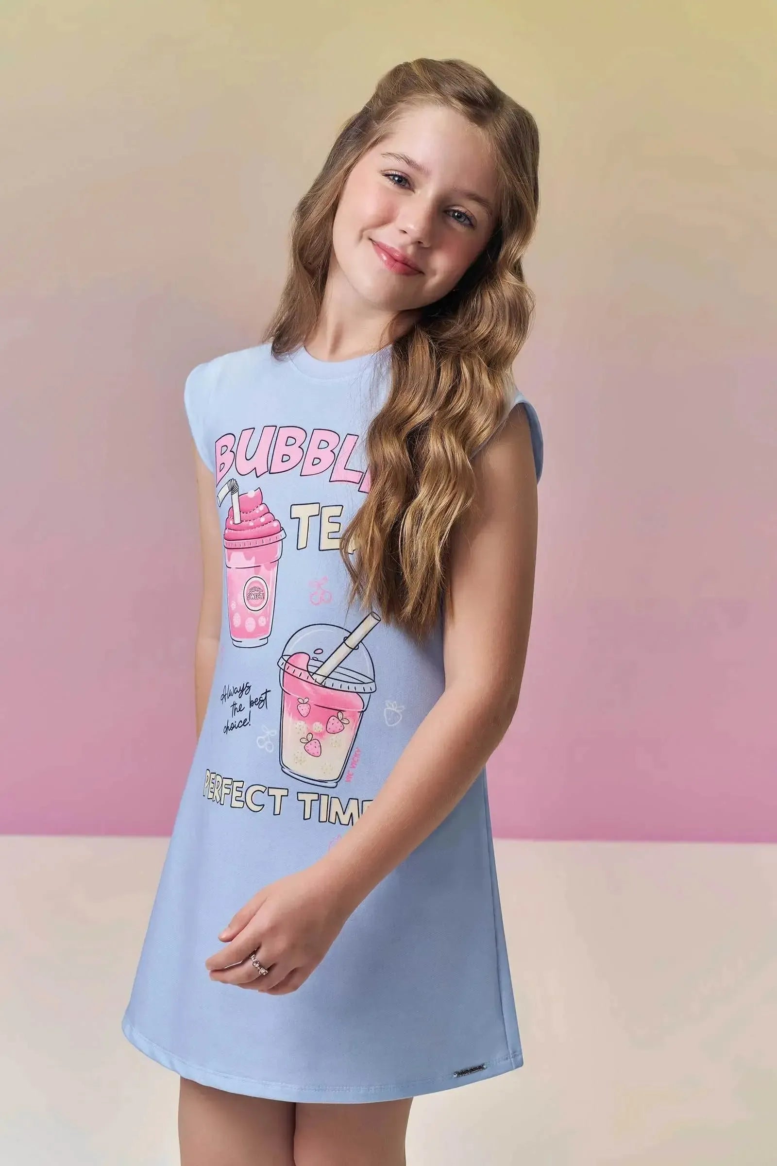 Vestido em Molecotton 96993 Vic&Vicky Teen Menina