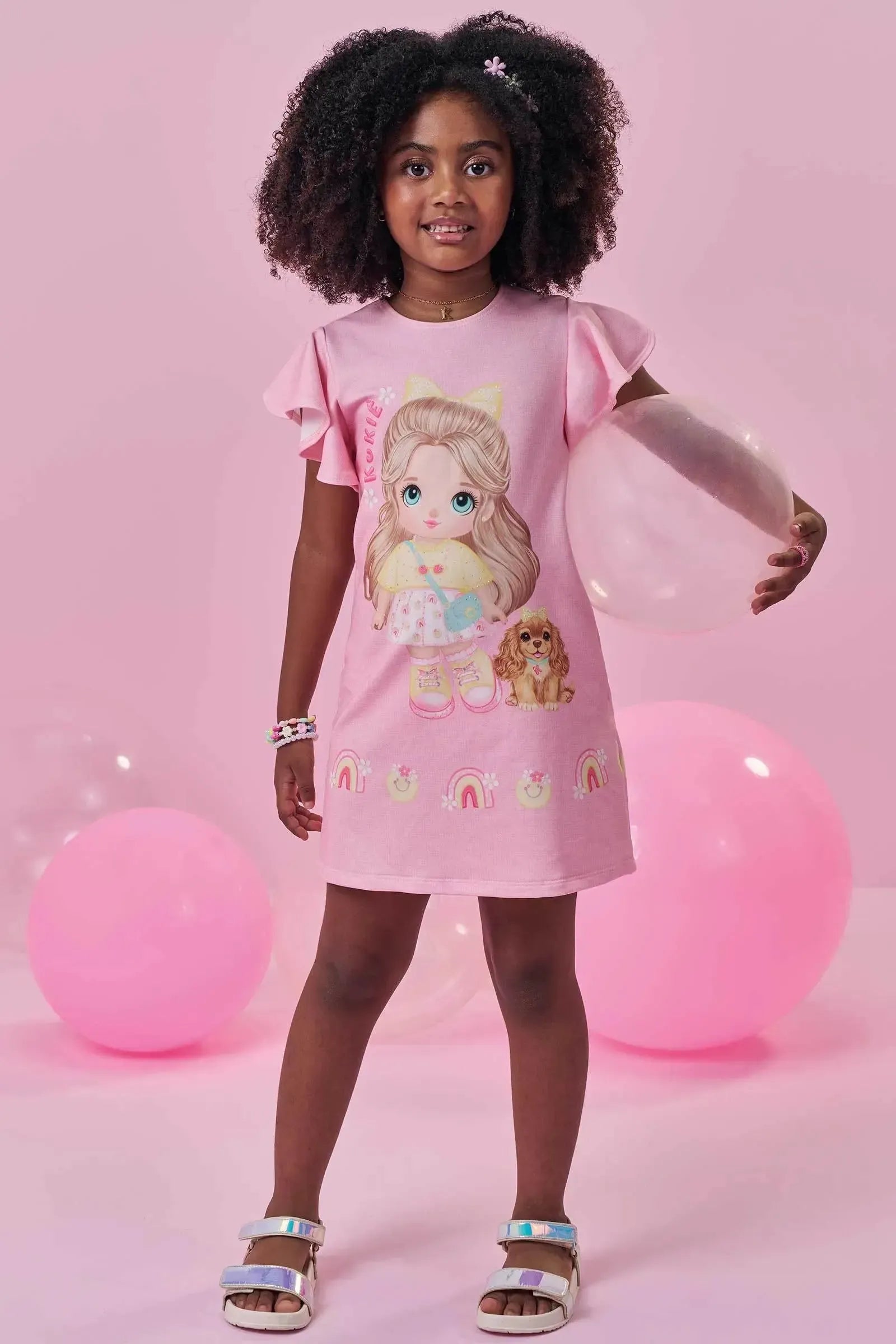 Vestido em Molecotton 98429 Kukiê Infantil Menina