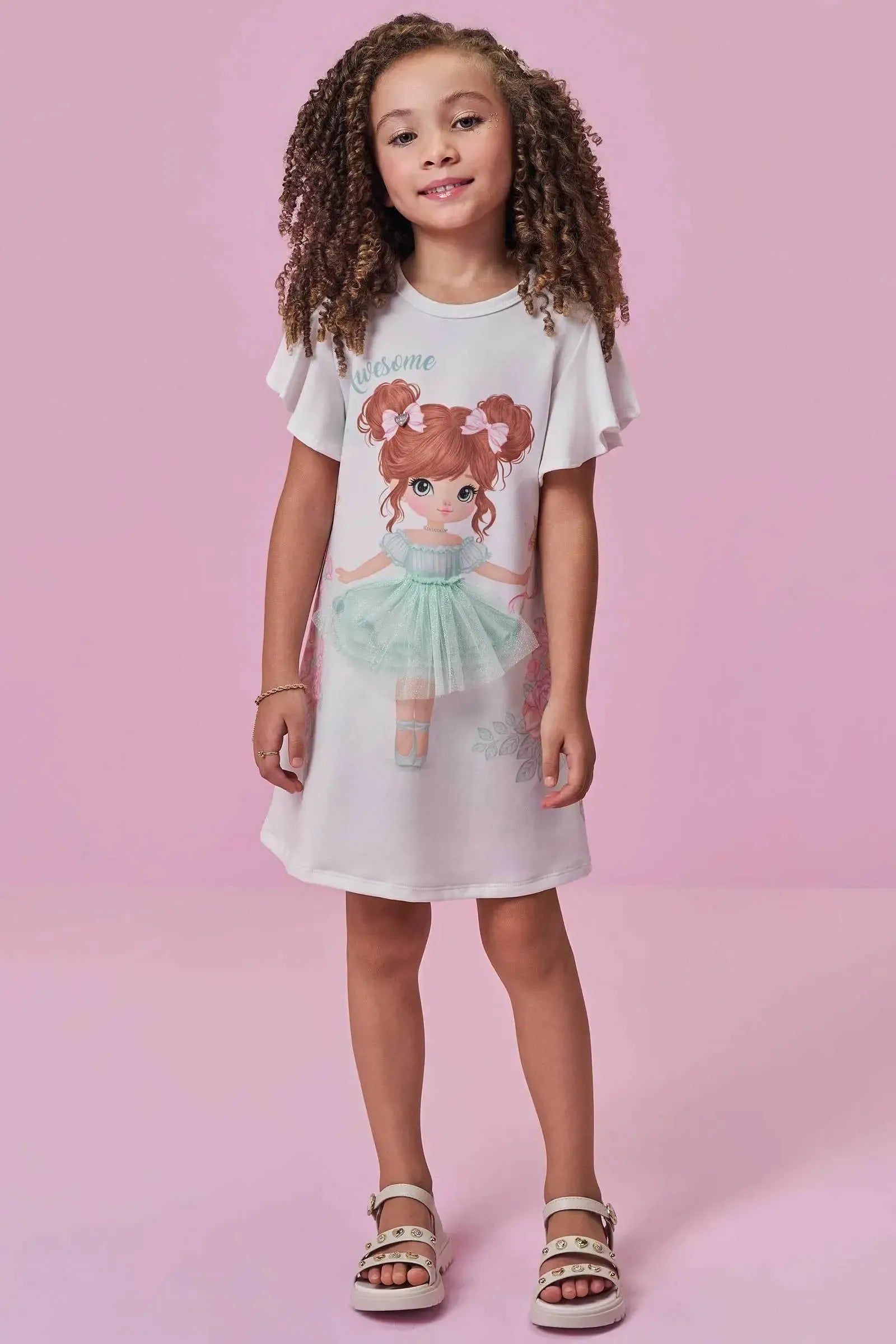 Vestido em Molecotton 98843 Kukiê Infantil Menina
