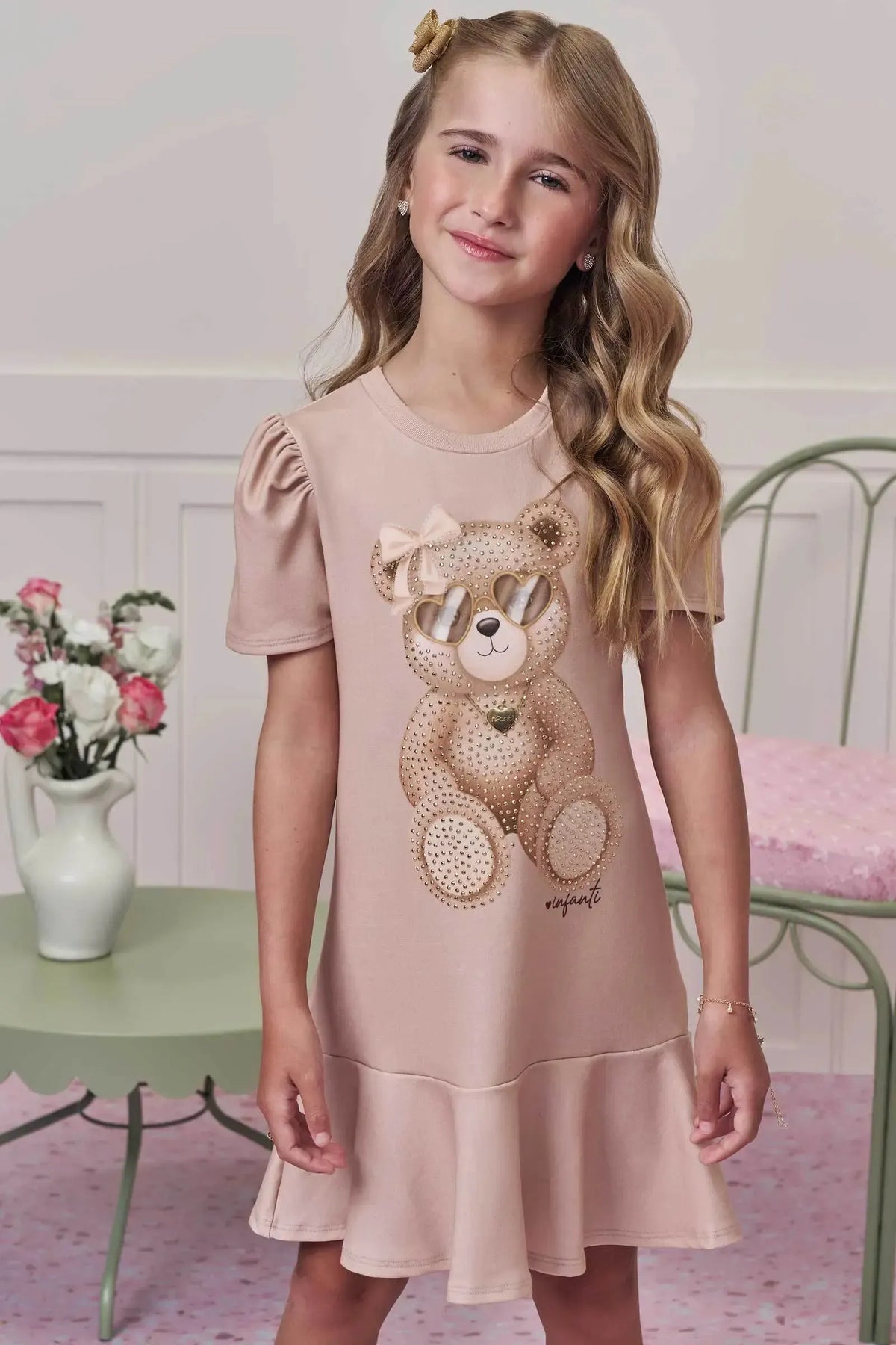 Vestido em Molecotton 98986 Infanti Infantil Menina