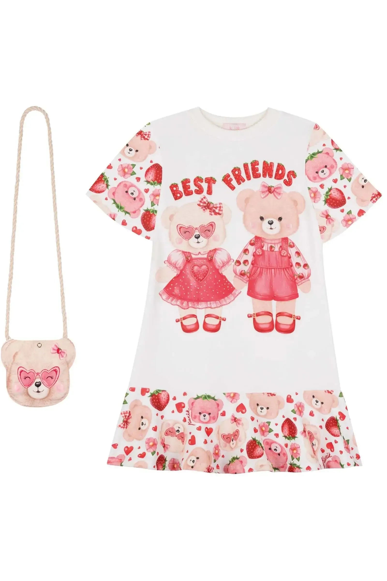 Vestido em Molecotton (acompanha Bolsa) 84217 Kukiê Infantil Menina