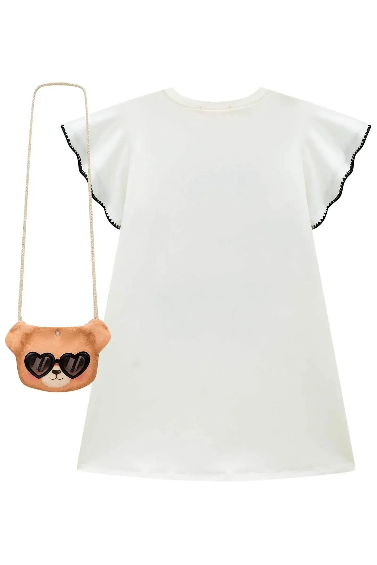 Vestido em Molecotton (acompanha Bolsa) 99651 Kukiê Infantil Menina
