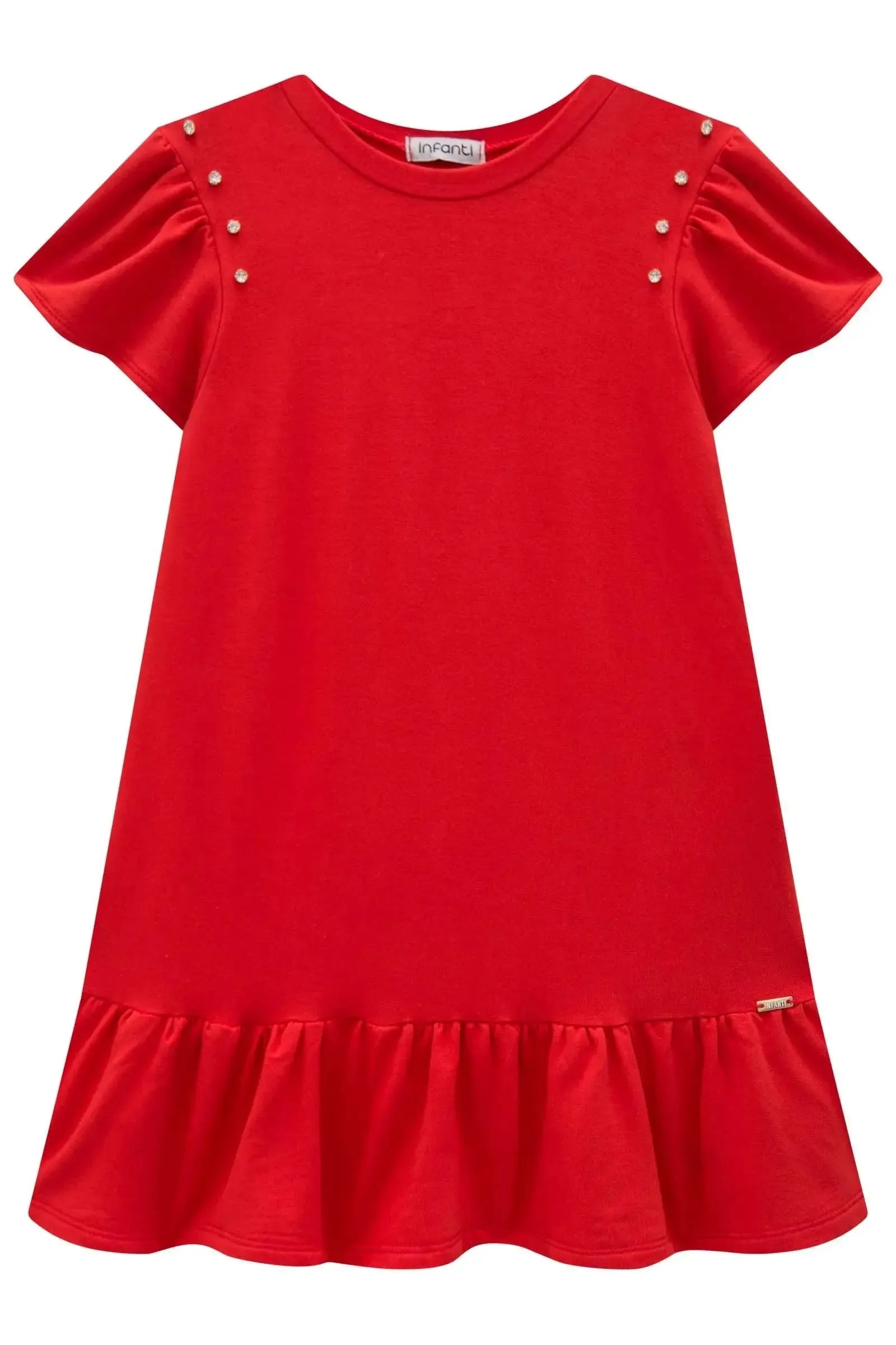 Vestido em Molevisco. Acompanha Bolsa 84004 Infanti Infantil Menina