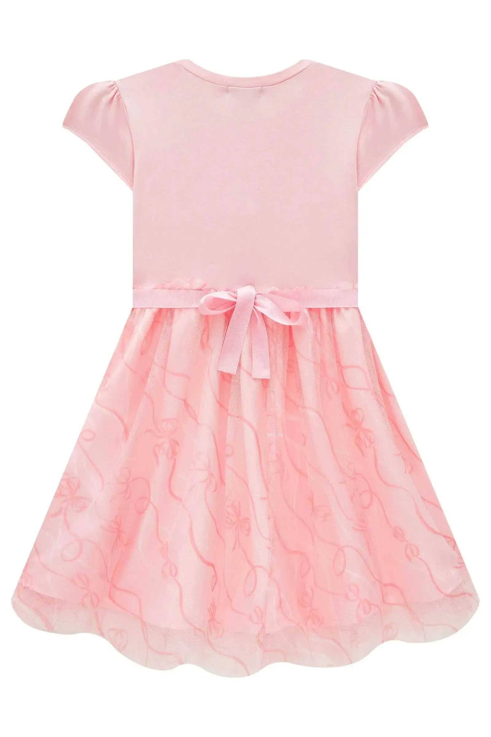 Vestido em Molevisco e Tule 84003 Infanti Infantil Menina
