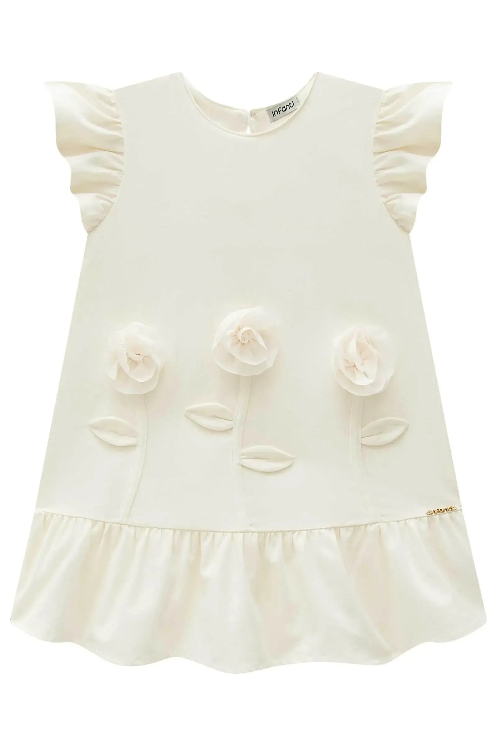 Vestido em Sarja com Elastano 97161 Infanti Infantil Menina