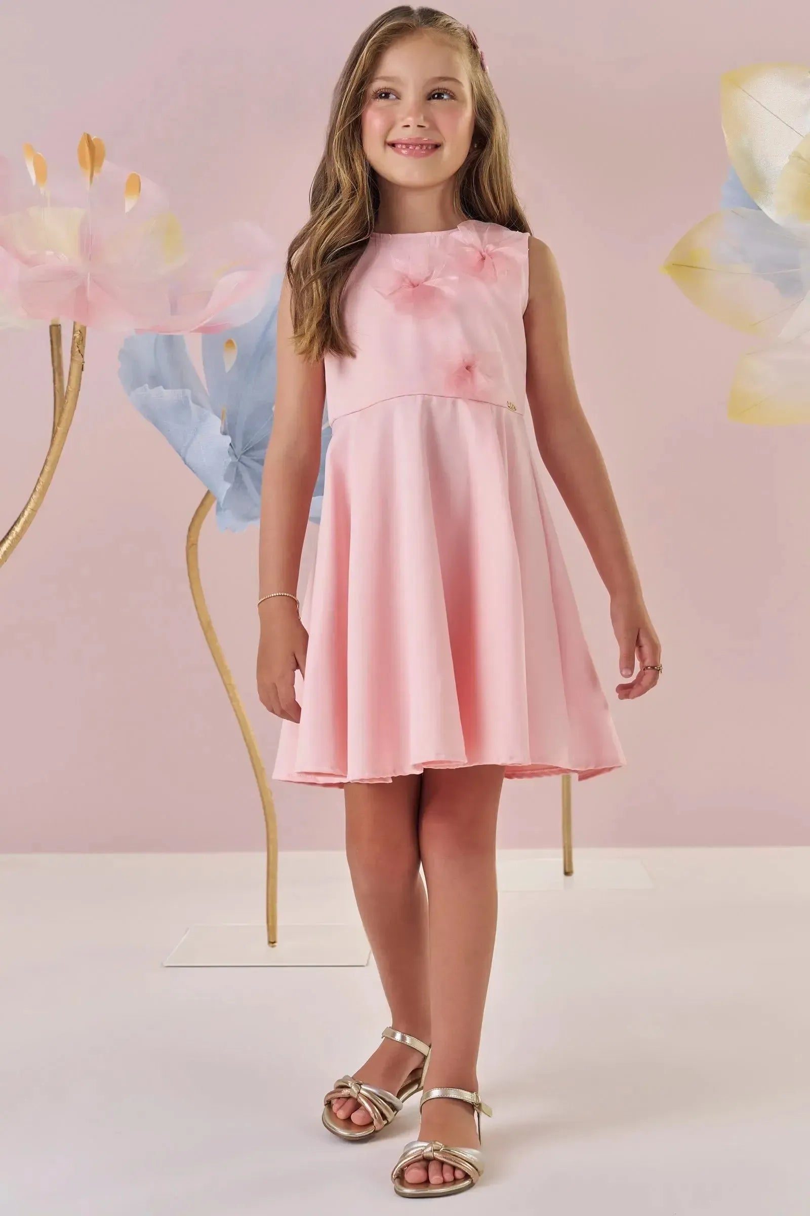Vestido em Super Cetim 87826 Kukiê Infantil Menina