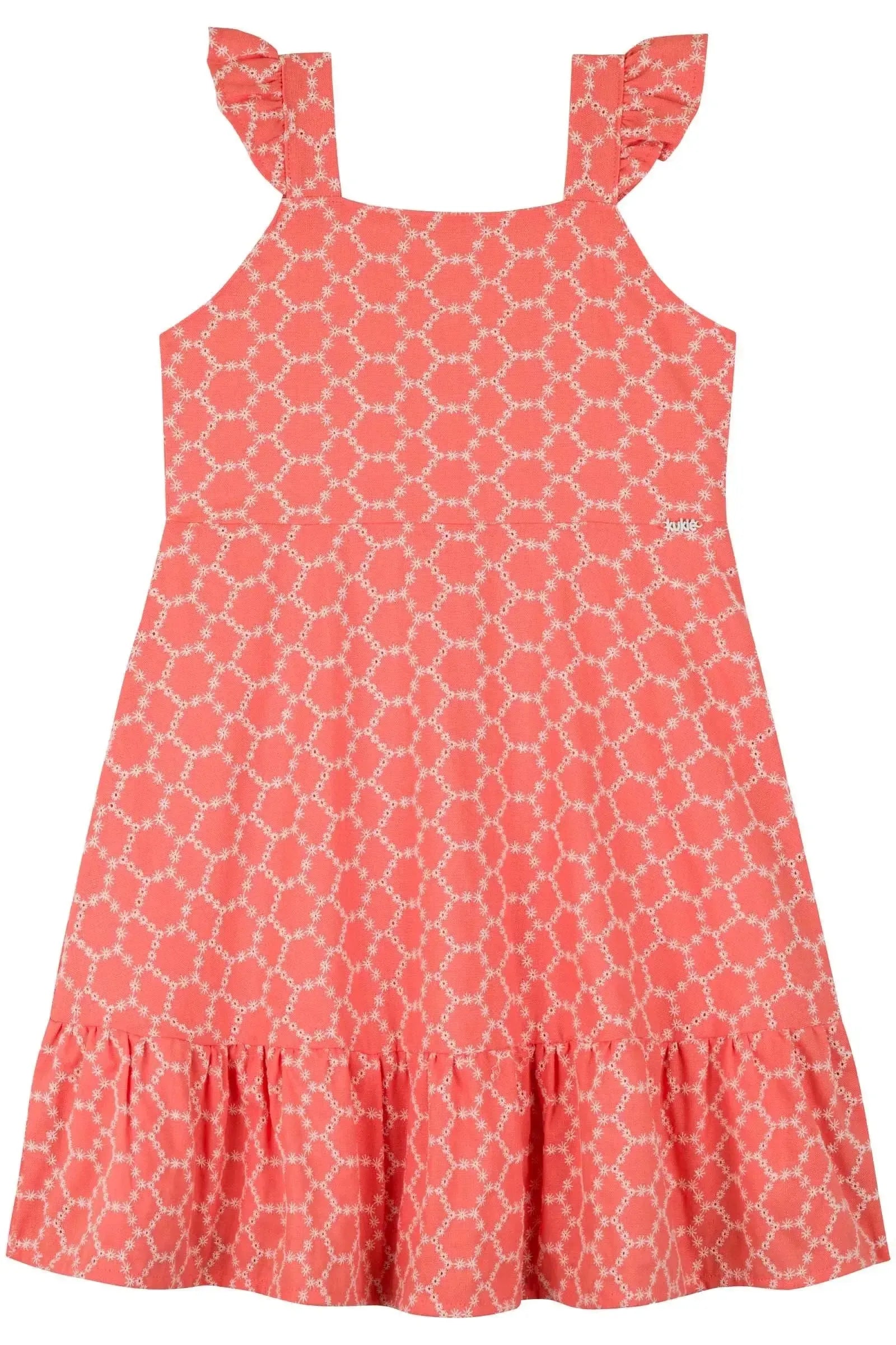 Vestido em Tecido Bordado 86012 Kukiê Infantil Menina