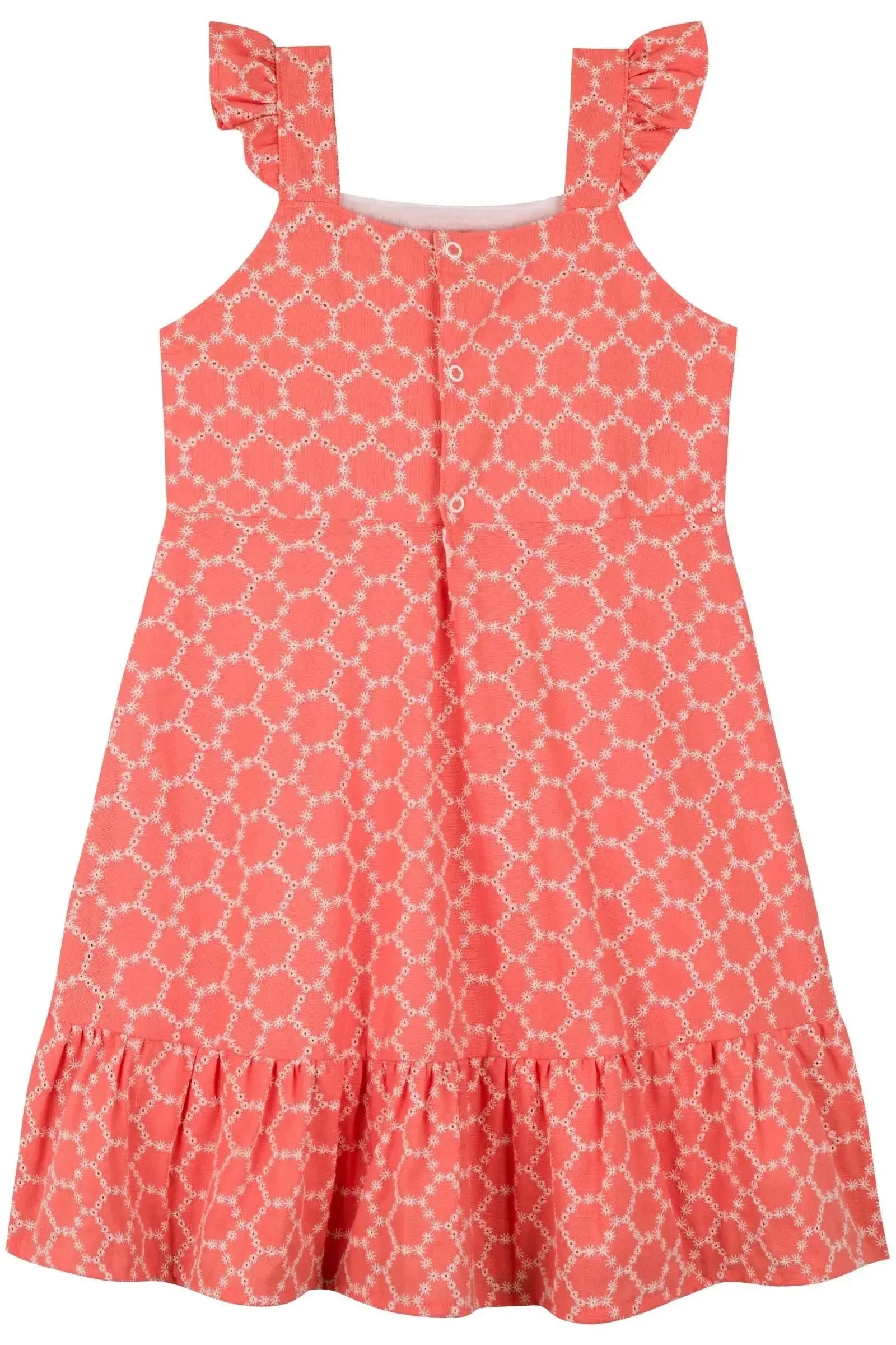 Vestido em Tecido Bordado 86012 Kukiê Infantil Menina