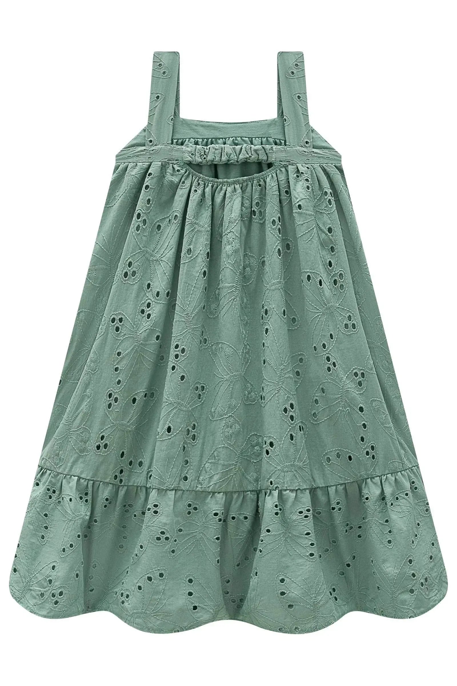 Vestido em Tecido Bordado 98948 Kukiê Infantil Menina