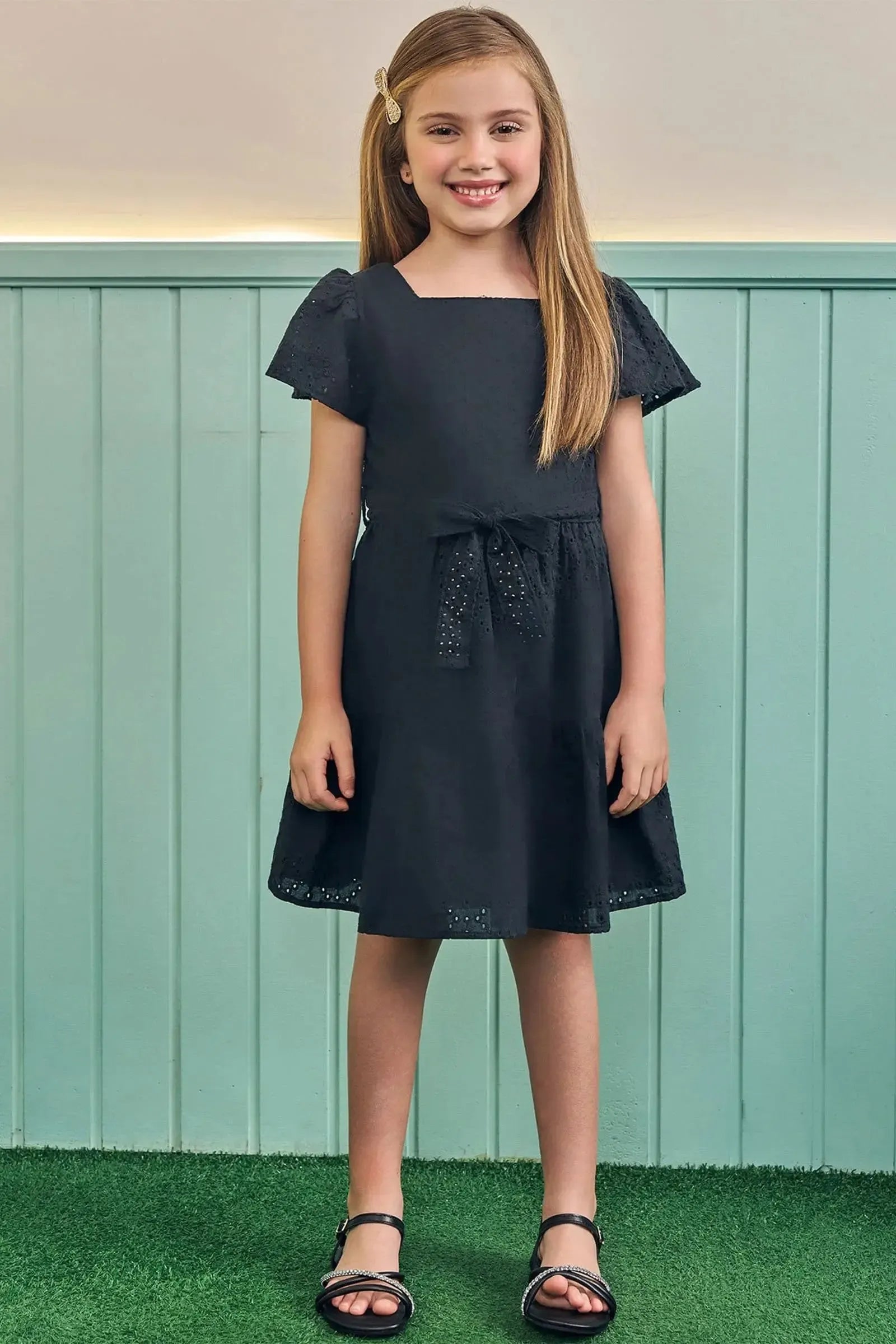 Vestido em Tecido Laise 100% Algodão 83757 Kukiê Infantil Menina