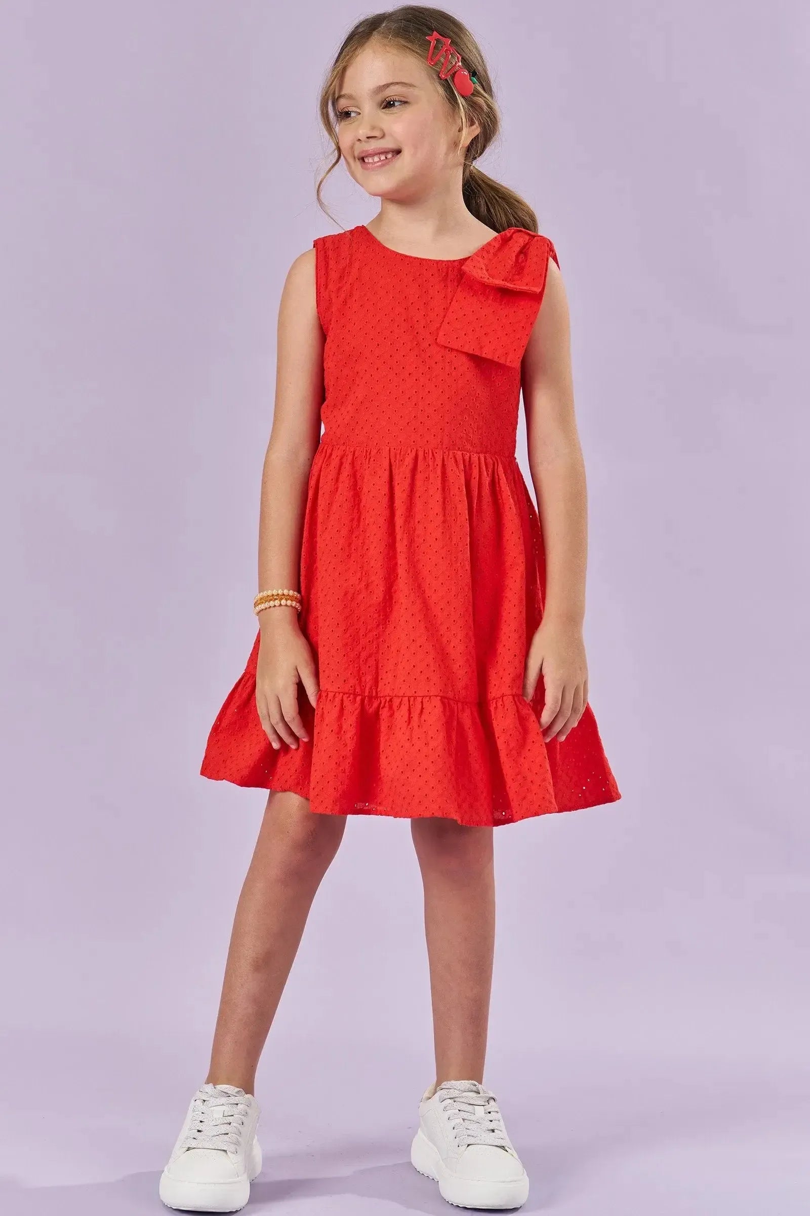 Vestido em Tecido Laise 83474 Kukiê Infantil Menina