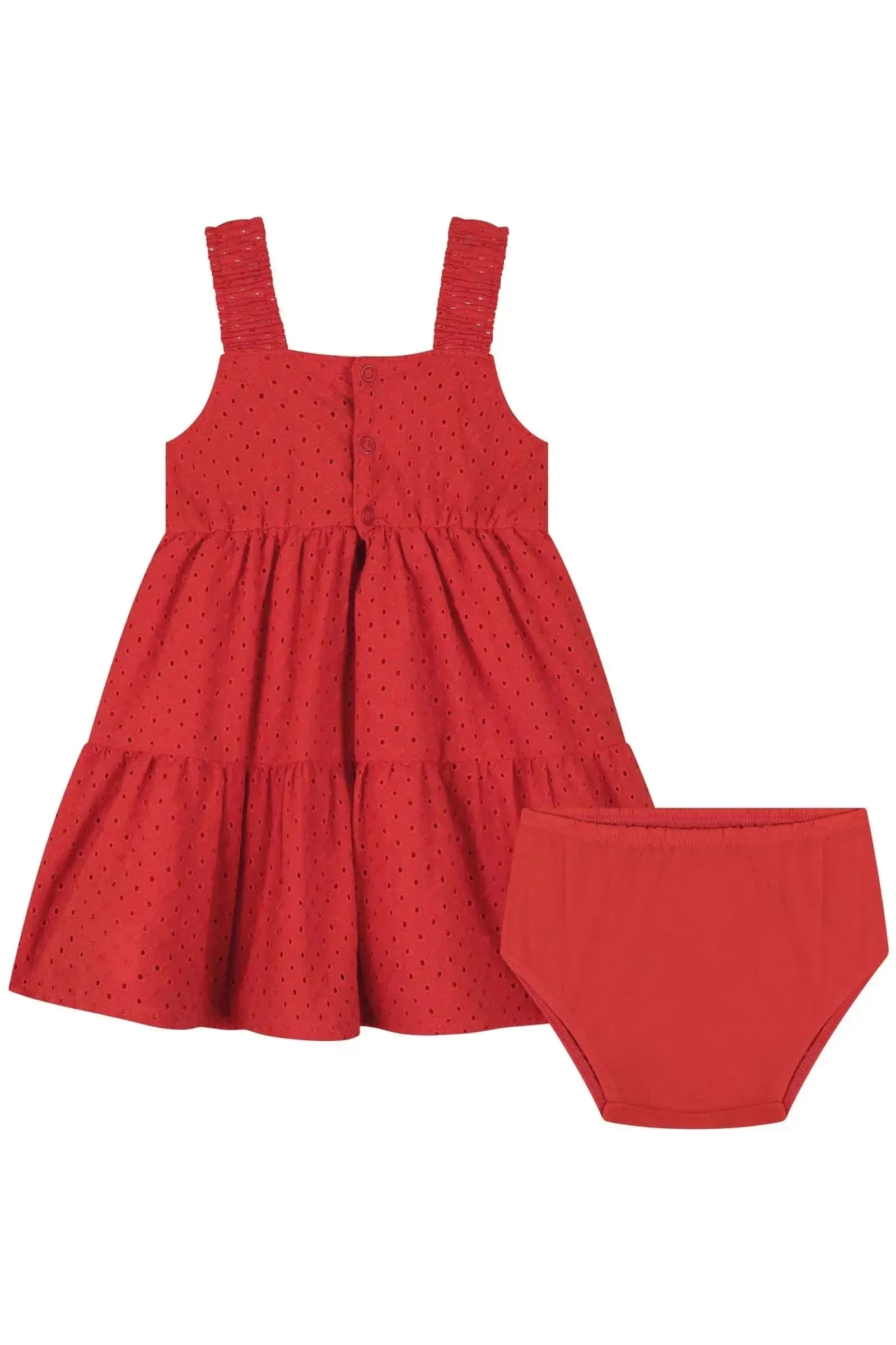 Vestido em Tecido Laise (Acompanha Calcinha) 85138 Kukiê Bebê Menina