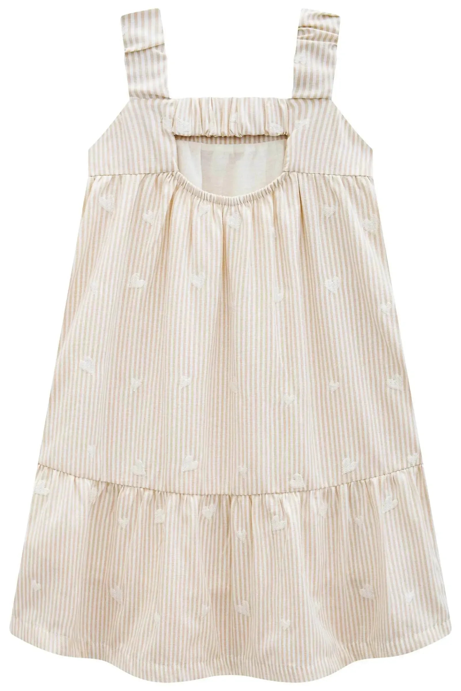 Vestido em Tecido Listrado Bordado 96668 Infanti Infantil Menina