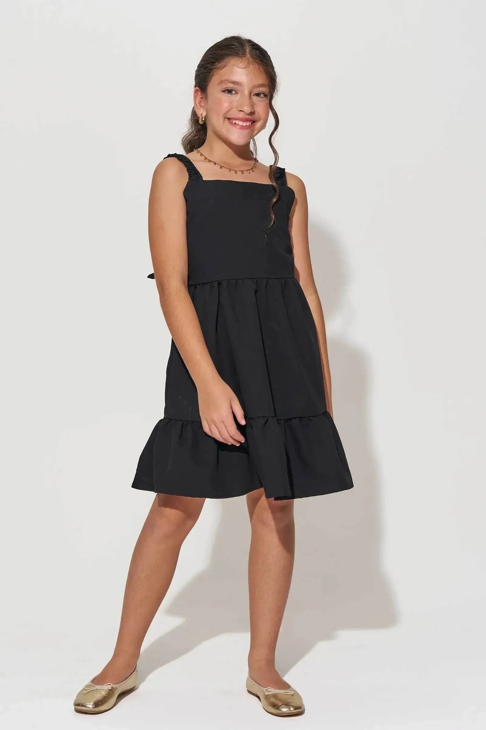 Vestido em Tecido Plano de Viscose 94876 Lilimoon Teen Menina