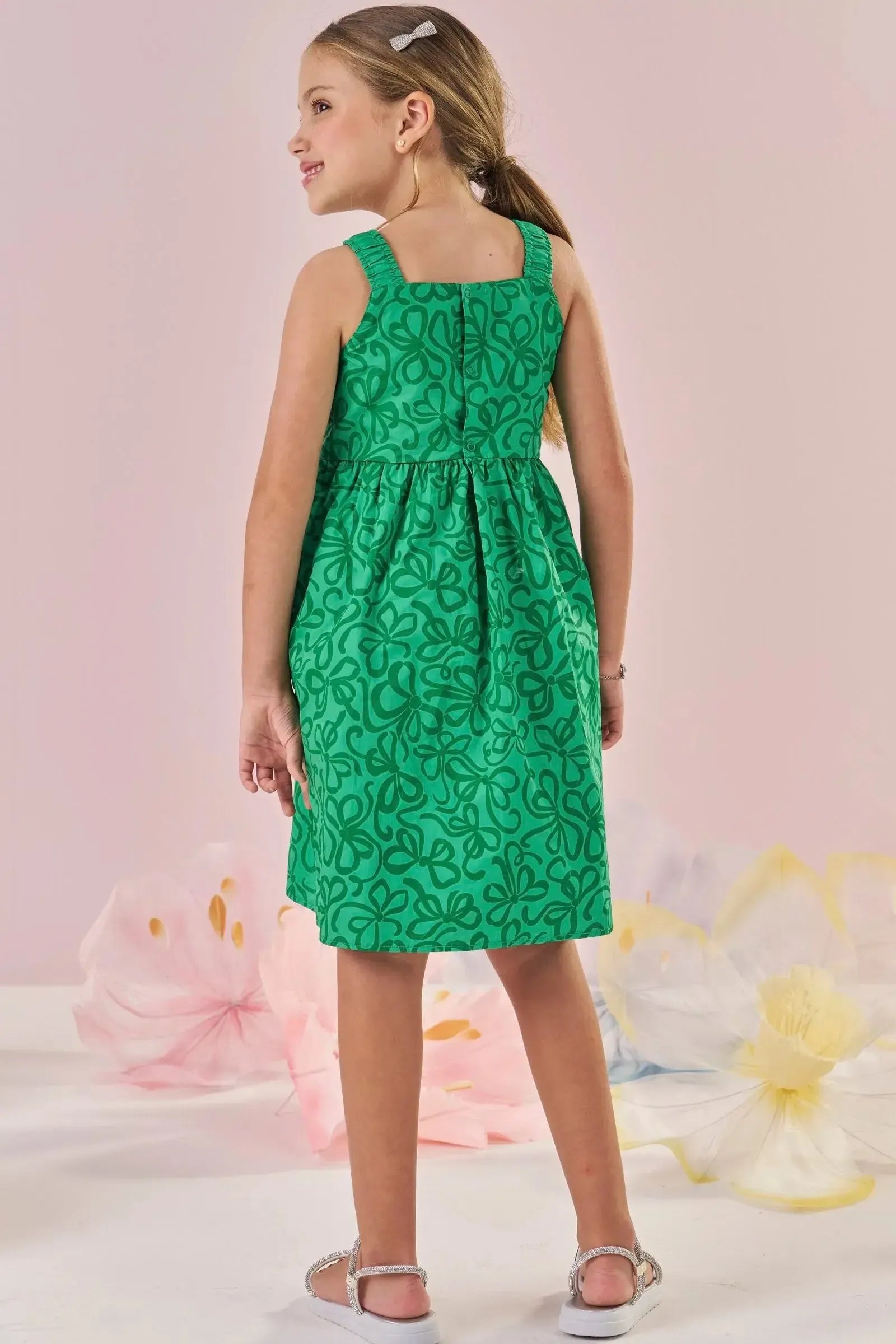 Vestido em Tricoline 100% Algodão 88059 Kukiê Infantil Menina