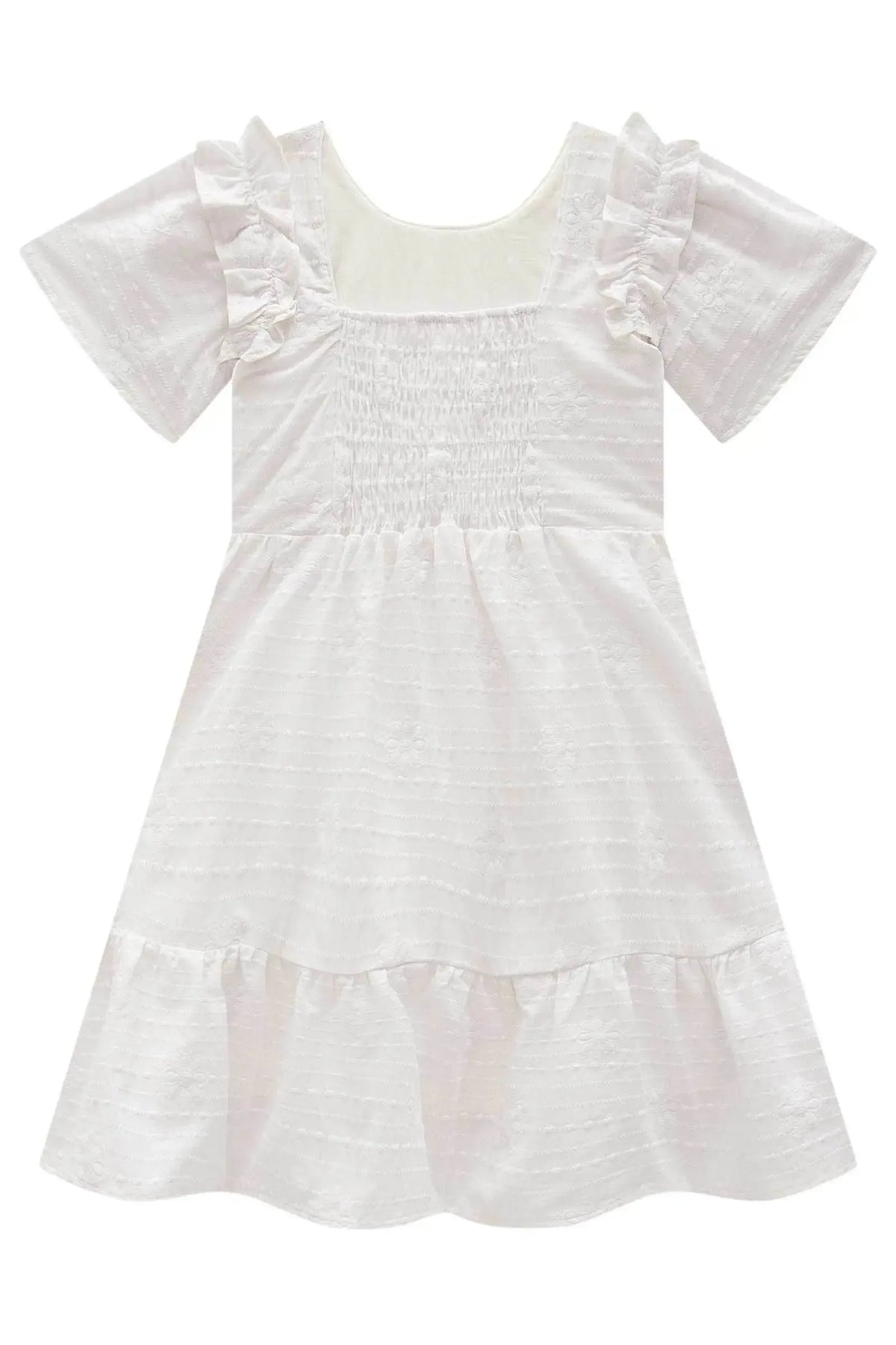 Vestido em Tricoline Bordada 98534 Infanti Infantil Menina