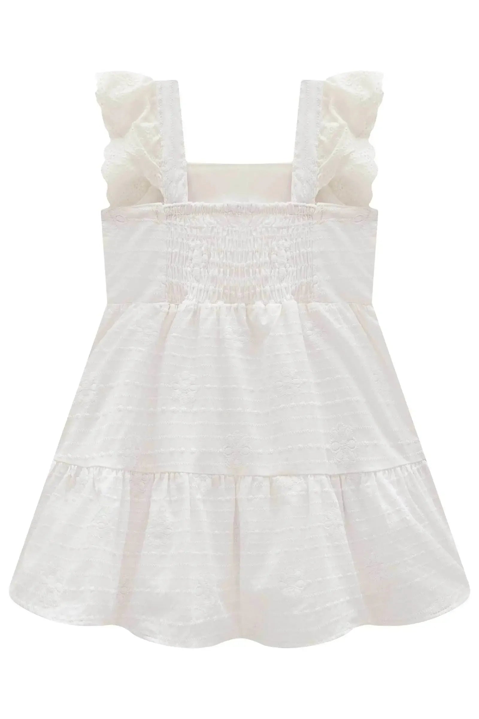 Vestido em Tricoline Bordado 98390 Infanti Bebê Menina