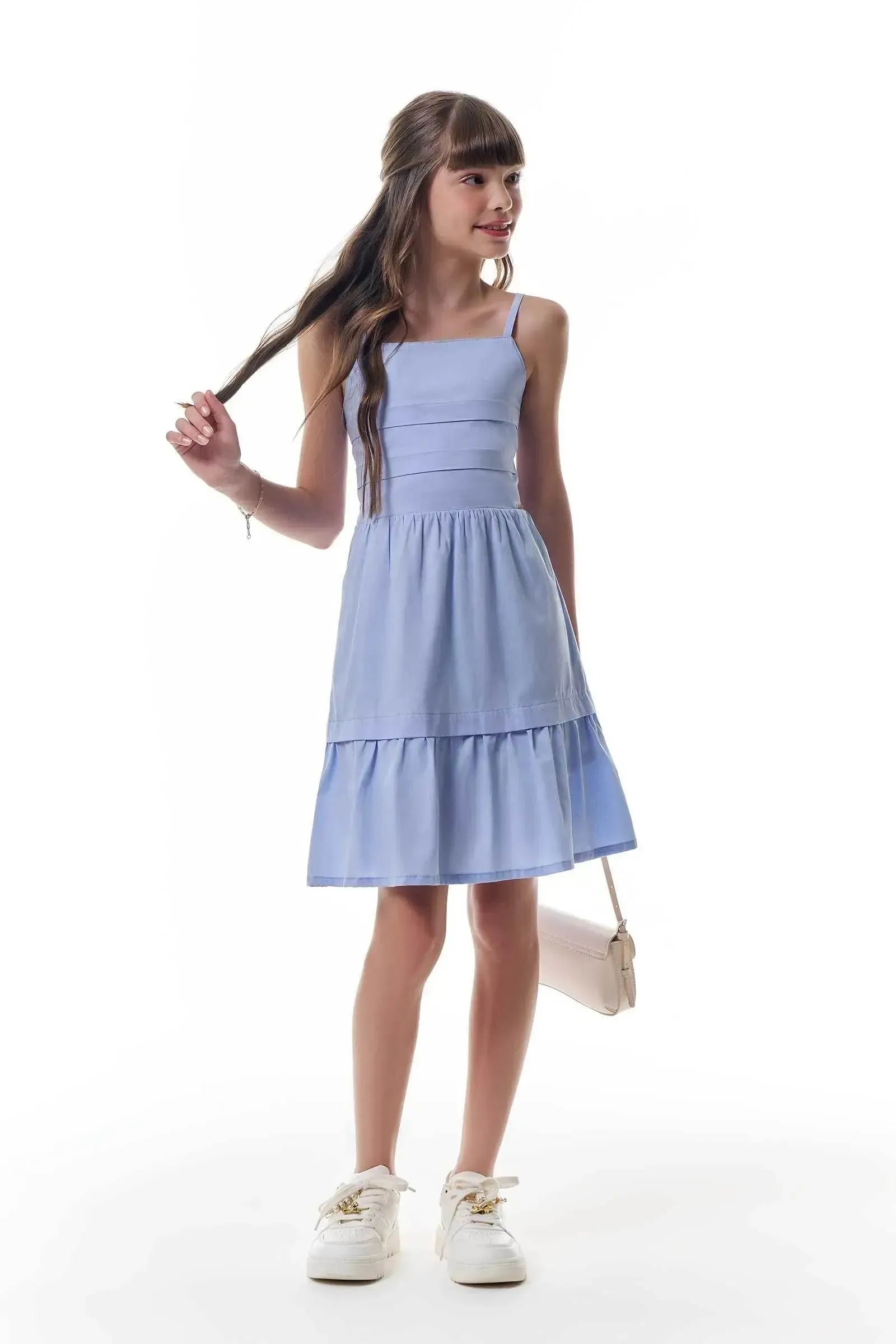 Vestido em Tricoline com Elastano 92709 Vic&Vicky Teen Menina