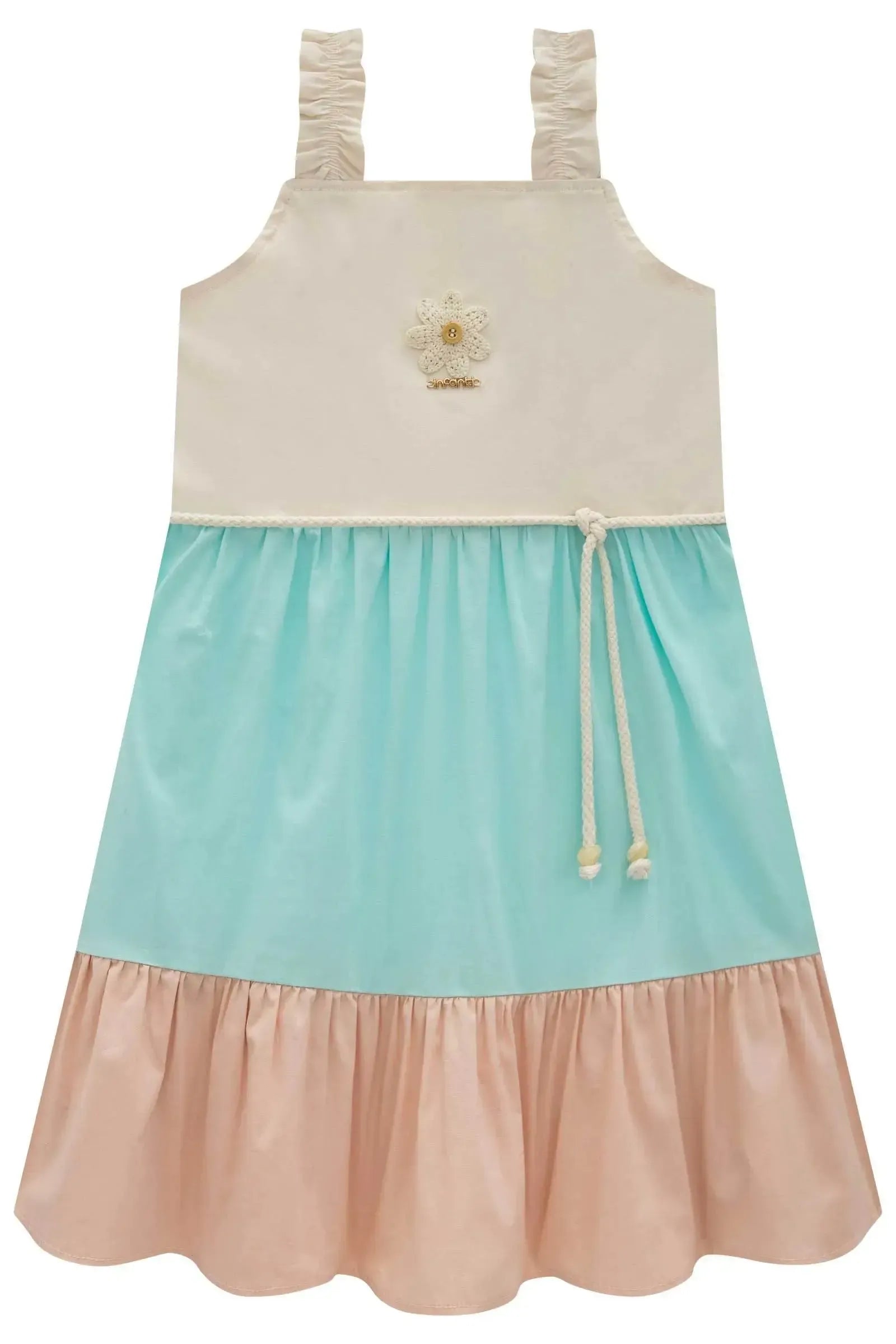 Vestido em Tricoline com Elastano 97031 Infanti Infantil Menina