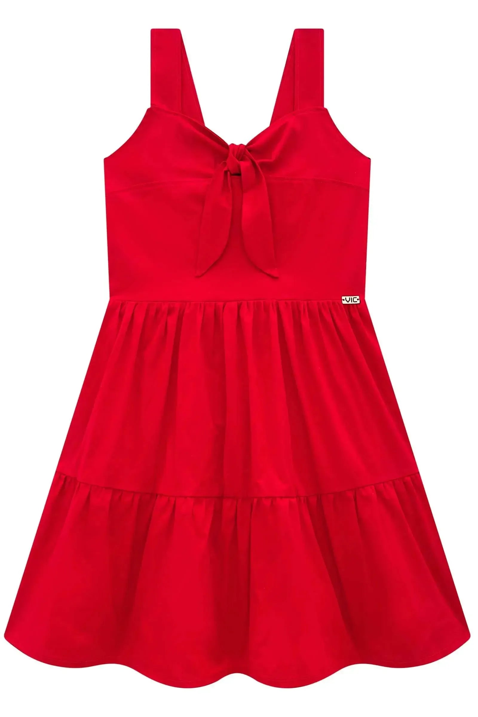 Vestido em Tricoline com Elastano 98264 Vic Teen Menina