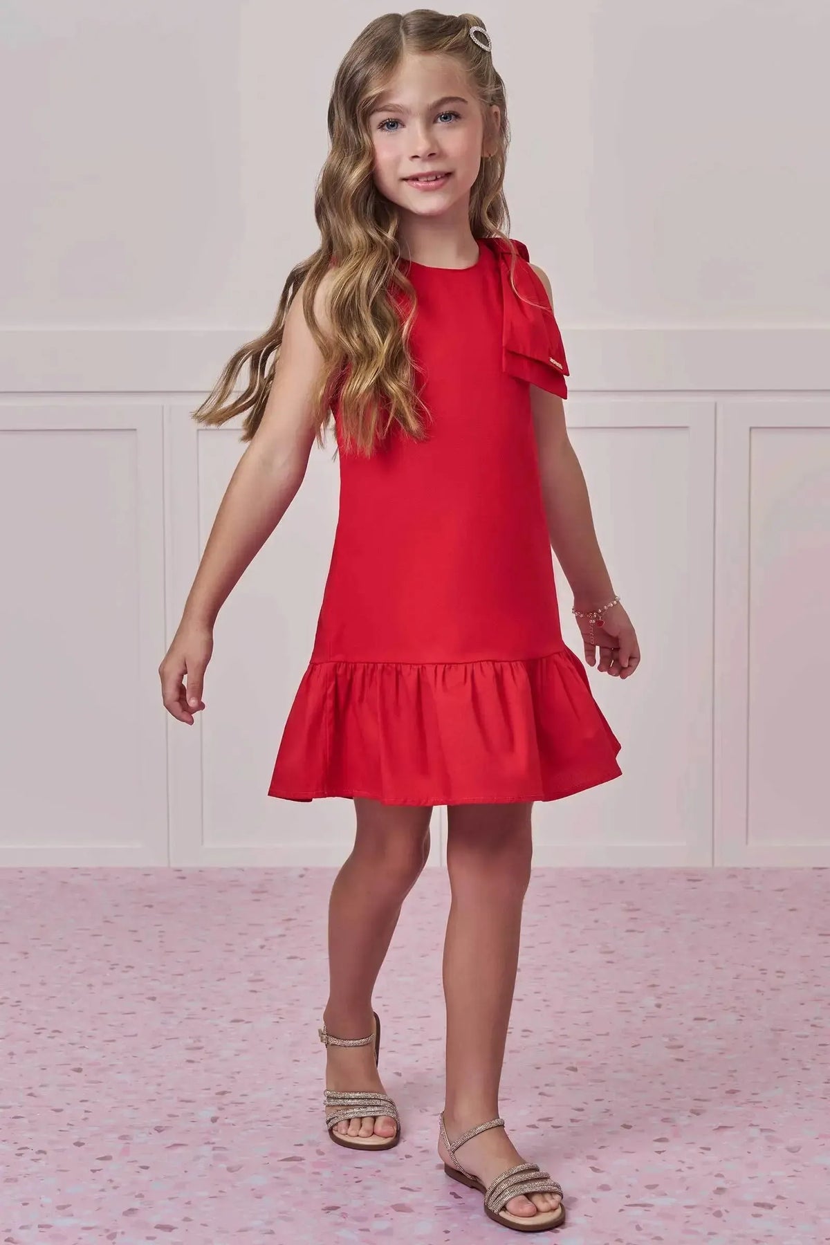 Vestido em Tricoline com Elastano 98771 Infanti Infantil Menina
