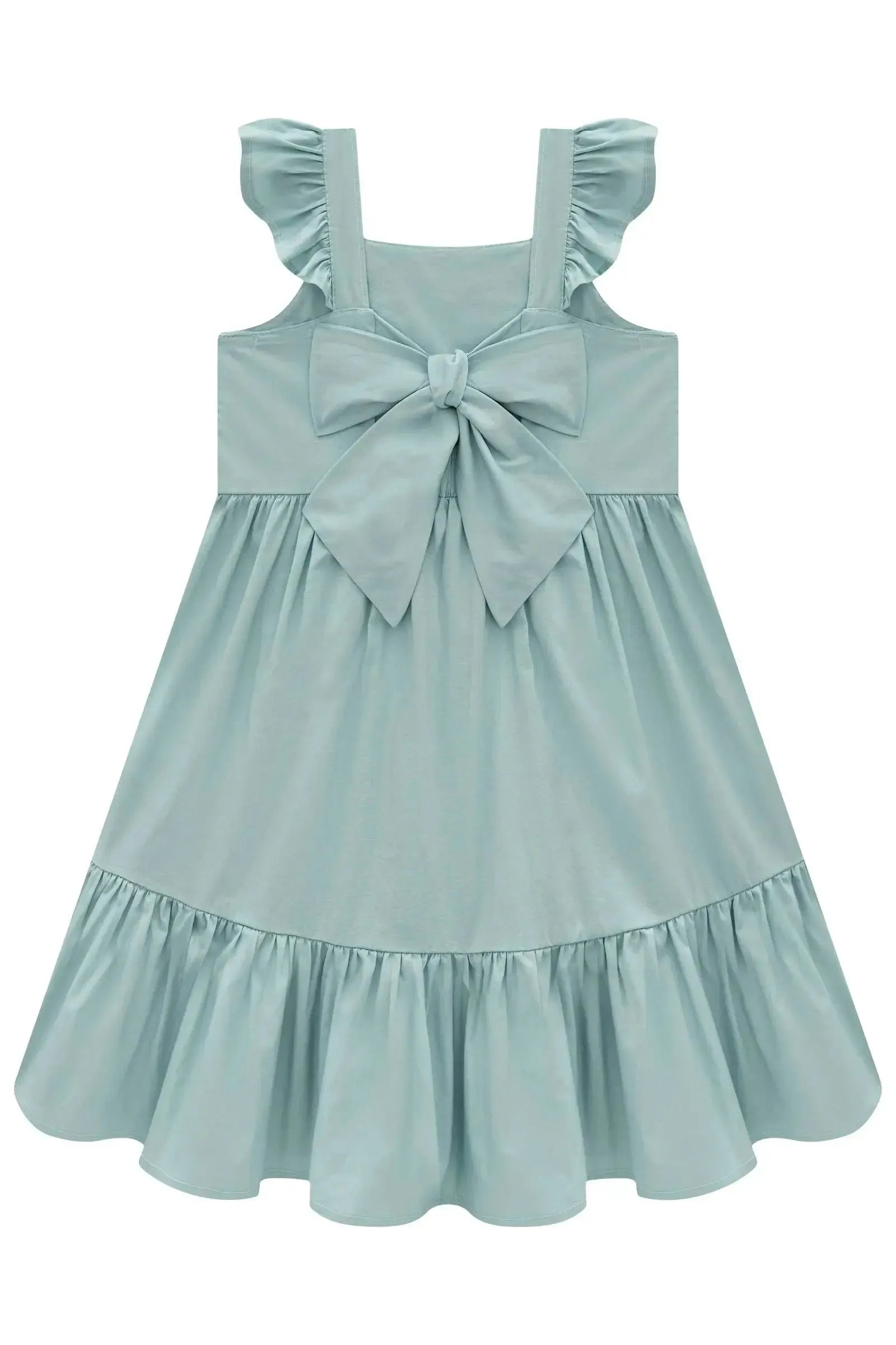 Vestido em Tricoline com Elastano e Tricoline Bordado 97010 Infanti Infantil Menina