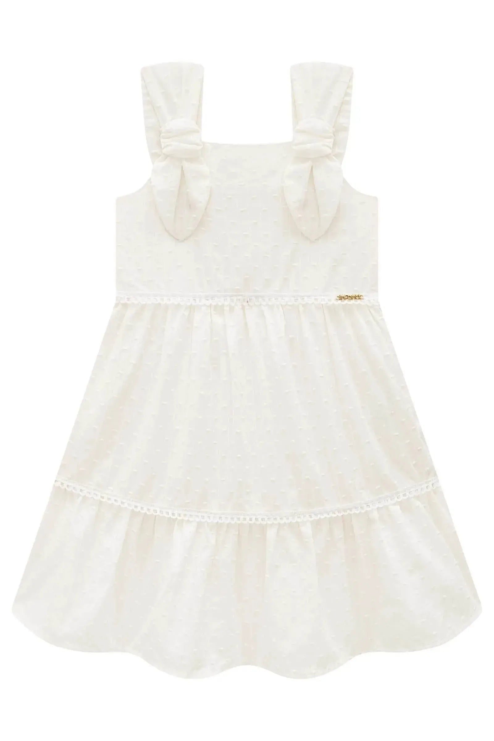 Vestido em Tricoline Maquinetado 96671 Infanti Infantil Menina