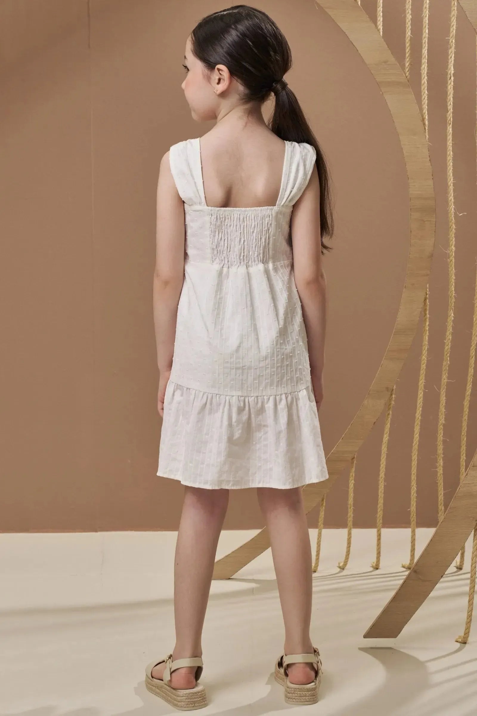 Vestido em Tricoline Maquinetado 96671 Infanti Infantil Menina