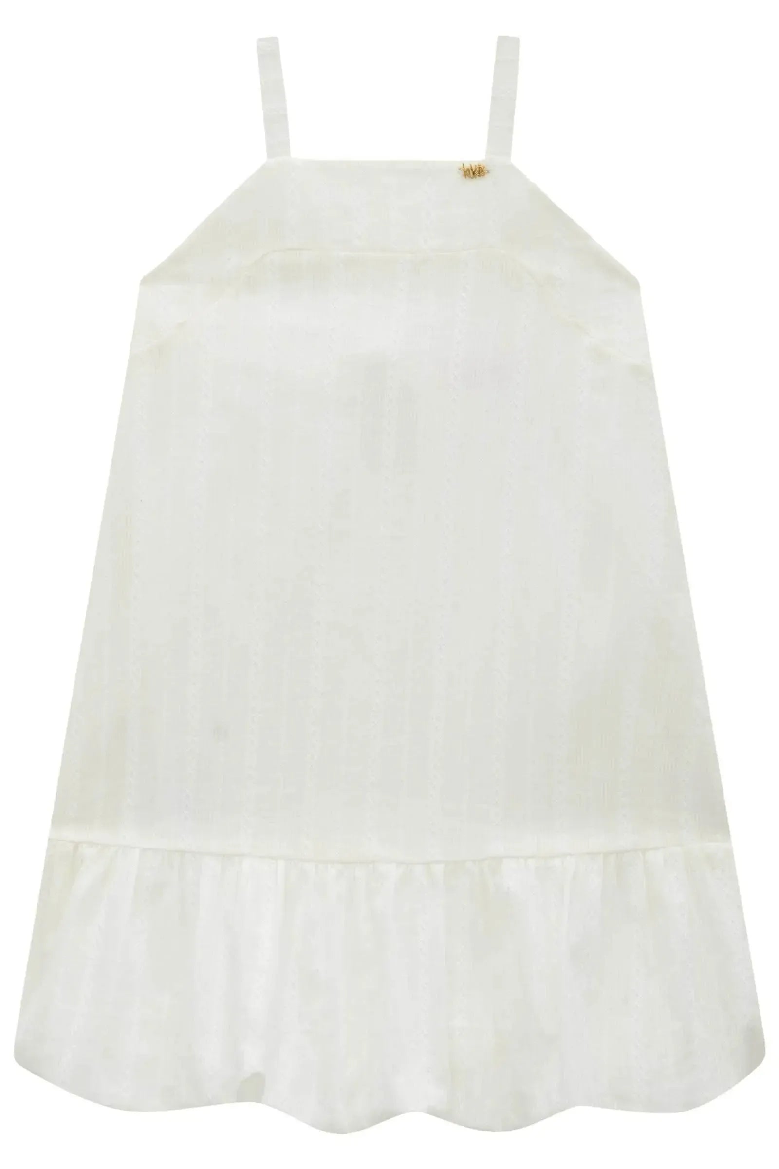 Vestido em Tricoline Textura Listrada 100% Algodão 99656 Kukiê Infantil Menina