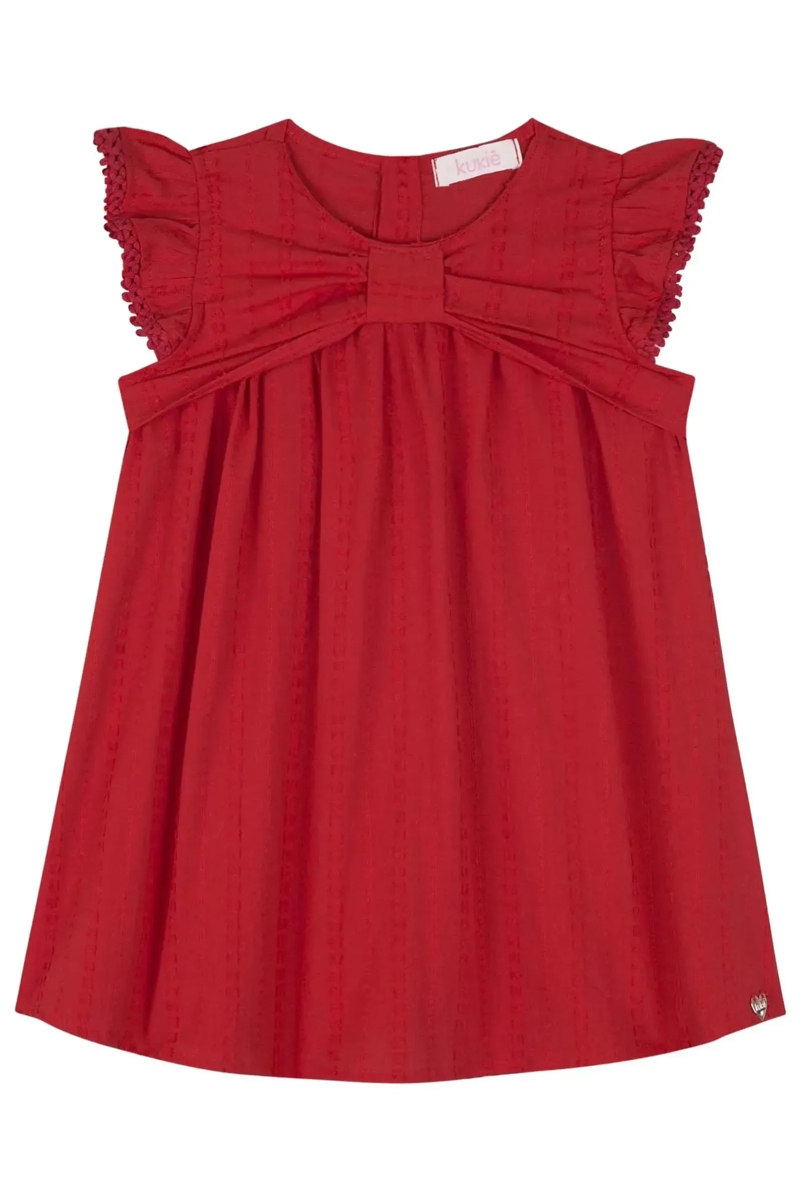 Vestido em Tricoline Texturizado 100% Algodão 84834 Kukiê Bebê Menina