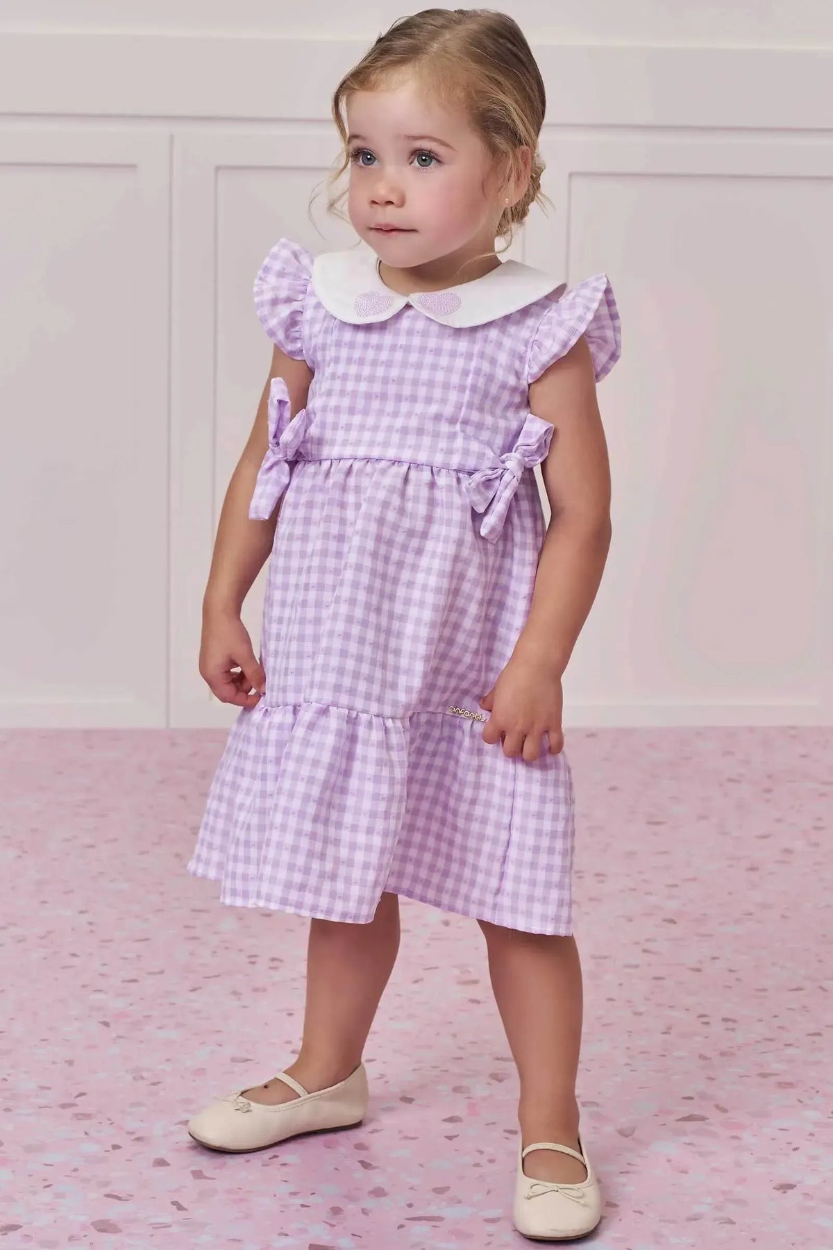 Vestido em Tricoline Vichy 99148 Infanti Infantil Menina