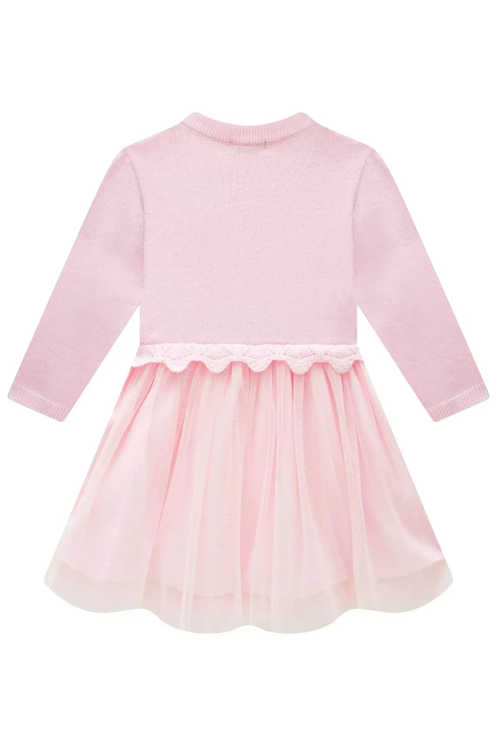 Vestido em Tricot e Tule com Elastano 90962 Infanti Bebê Menina