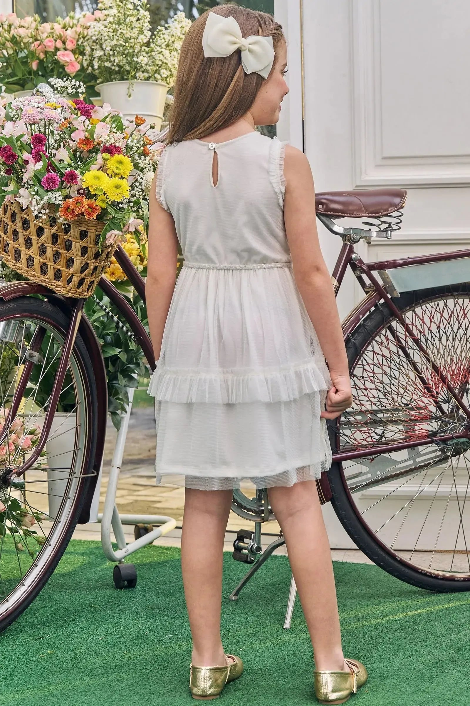 Vestido em Tule com Elastano 83737 Kukiê Infantil Menina