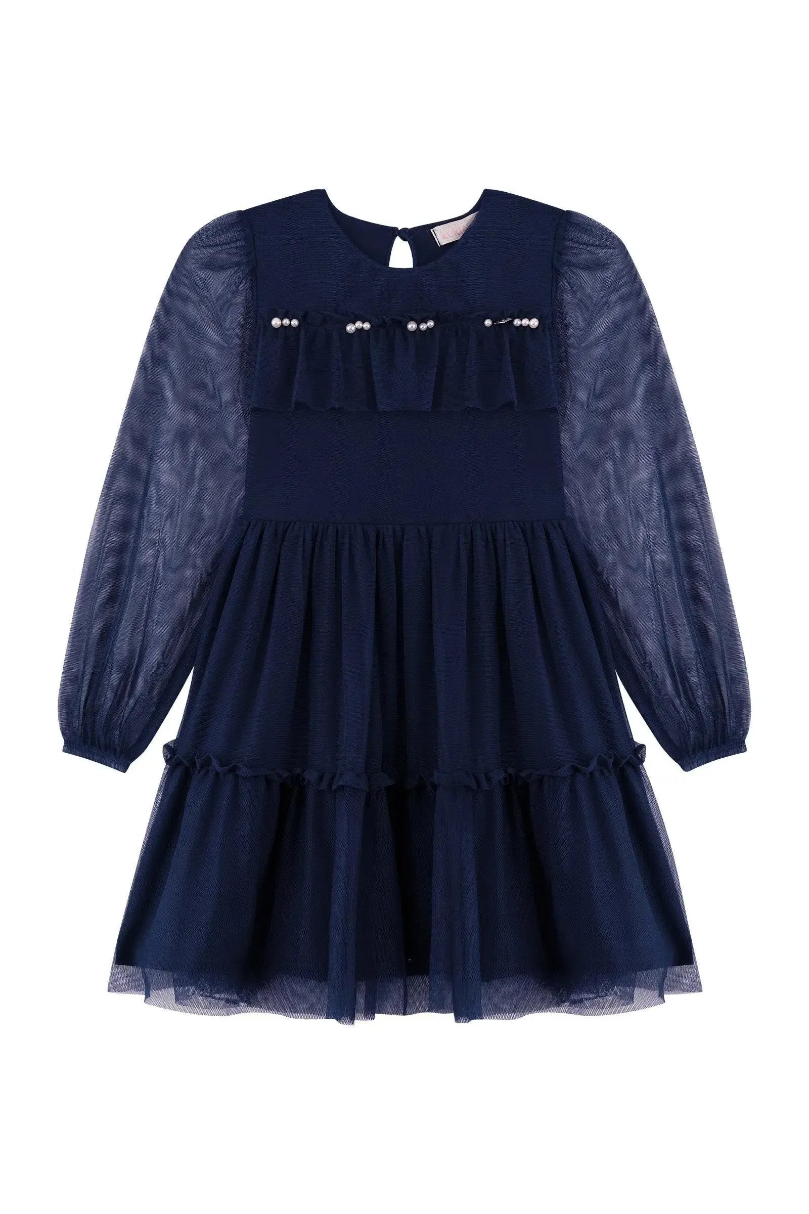 Vestido em Tule com Elastano 92158 Kukiê Infantil Menina