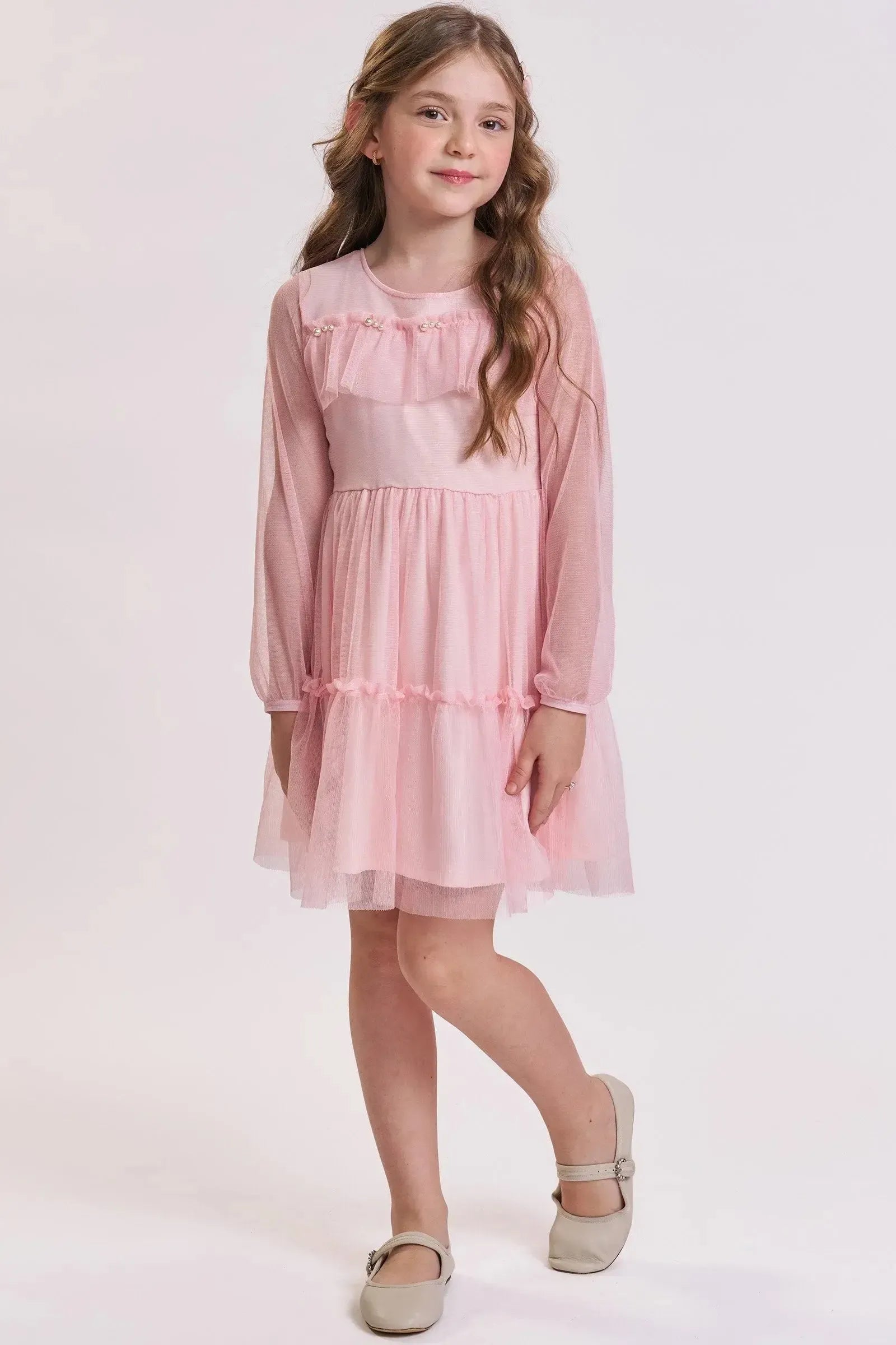 Vestido em Tule com Elastano 93182 Kukiê Infantil Menina